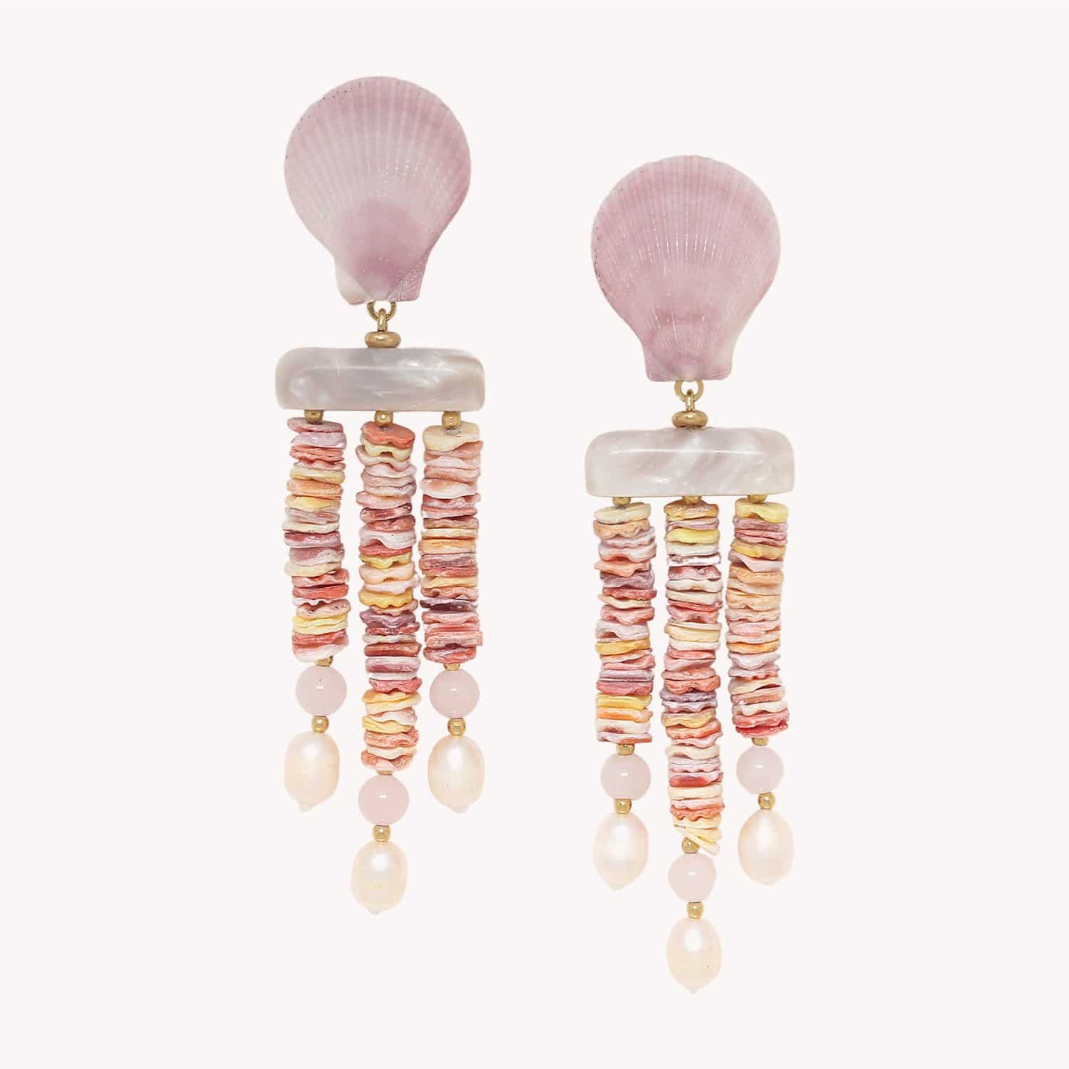 Boucles d'oreilles Spiaggia Rosa quartz rose perles 12--90560 Nature Bijoux