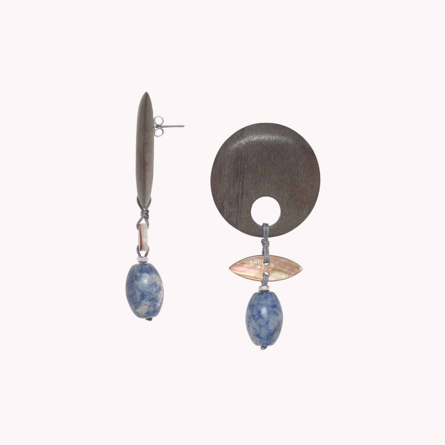 Détail poussoir bois ébène gris 12--90570 Nature Bijoux