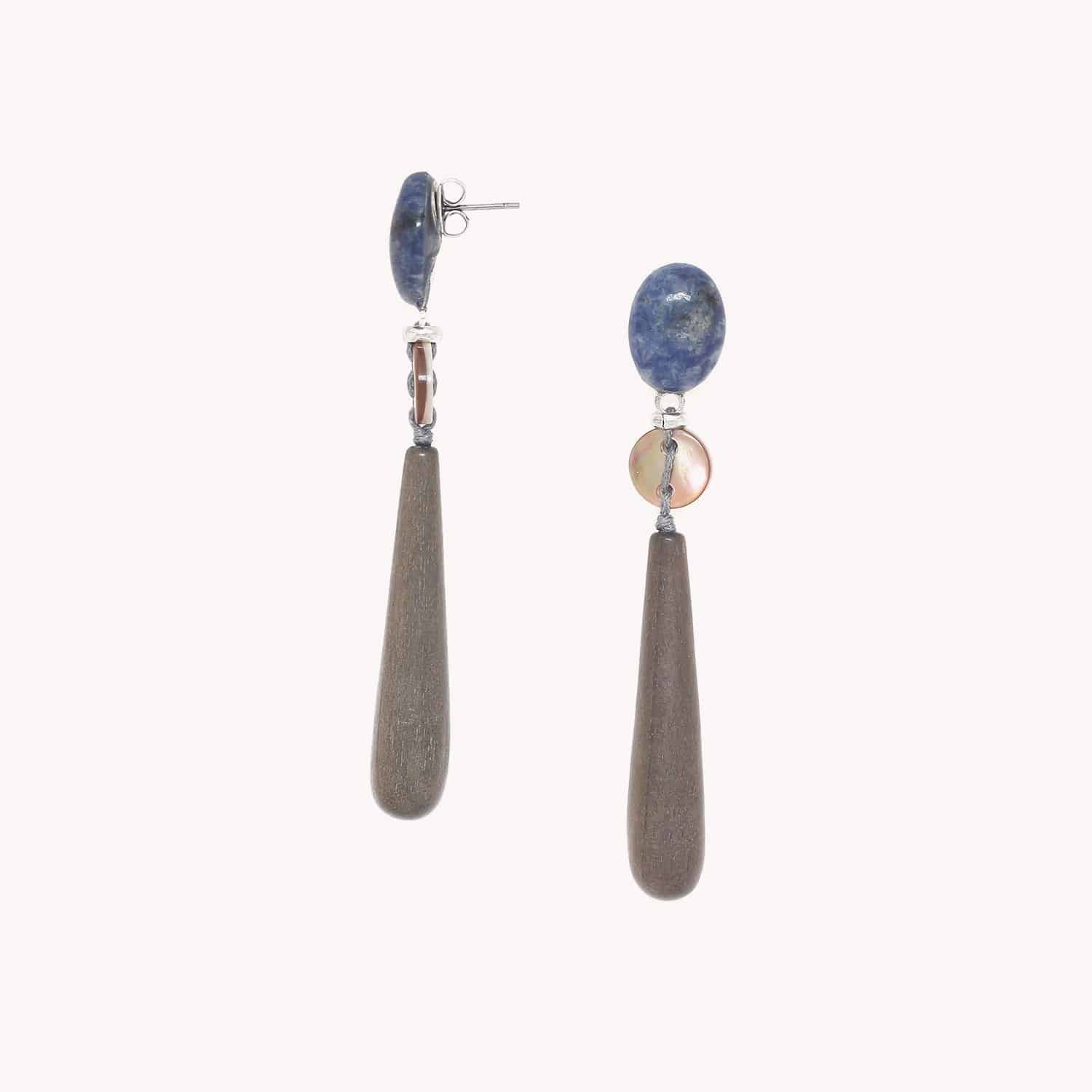 Détail pendent goutte Ébène Gris 12--90573 Nature Bijoux
