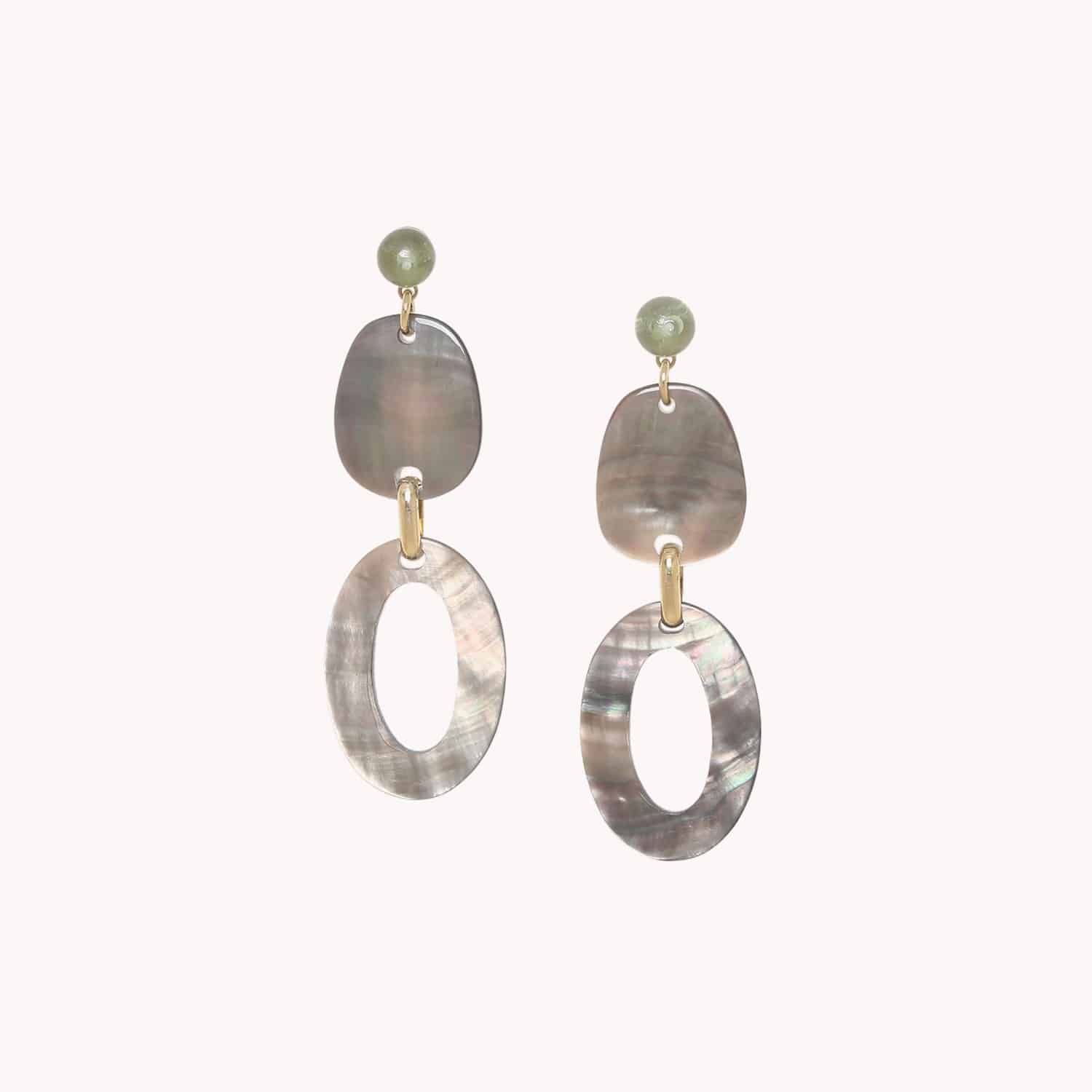 Boucles d'oreille Nature Bijoux Fluorite Fluorite Arc-en-ciel Laiton 12--90583