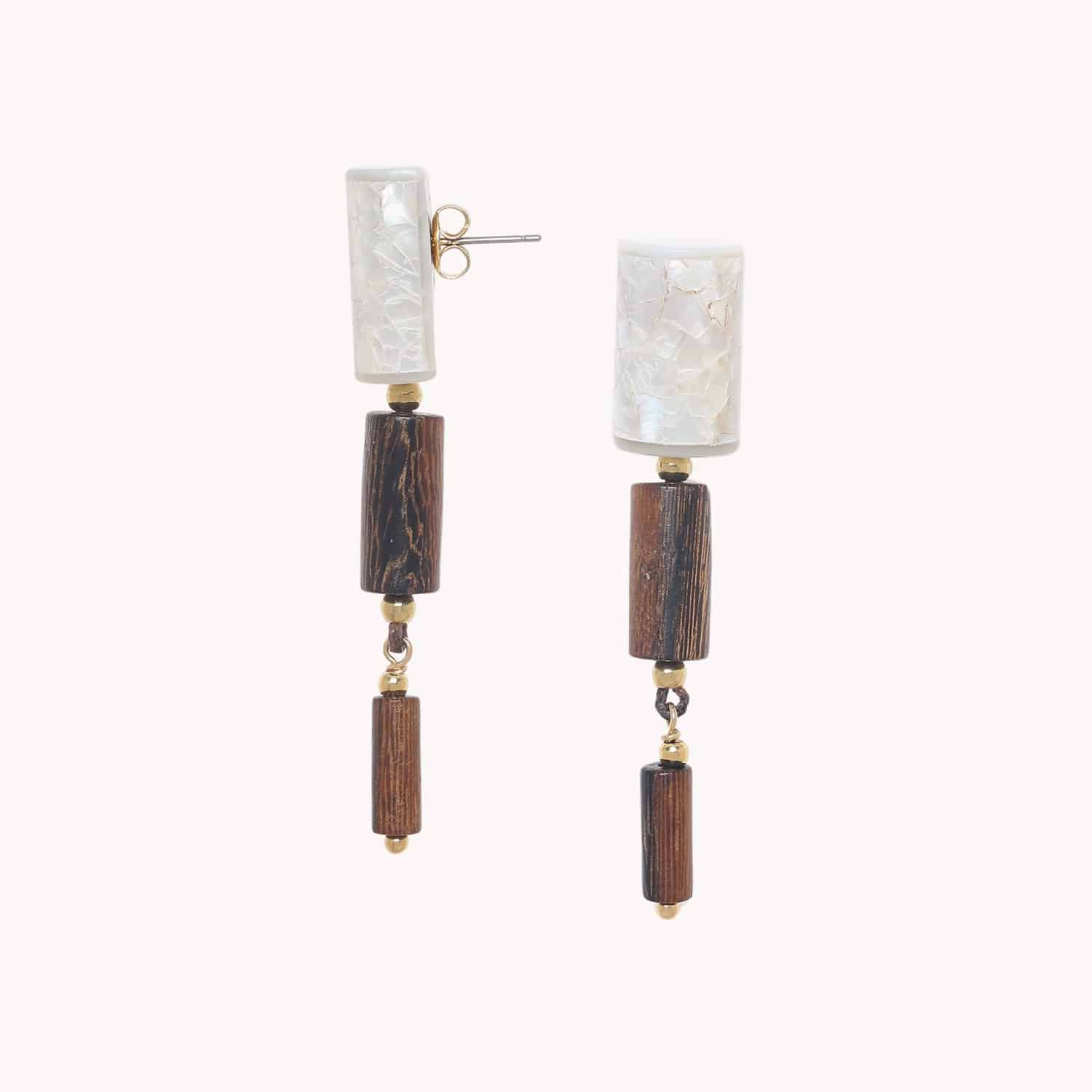 Détail poussoir bois nacre 12--90593 Nature Bijoux