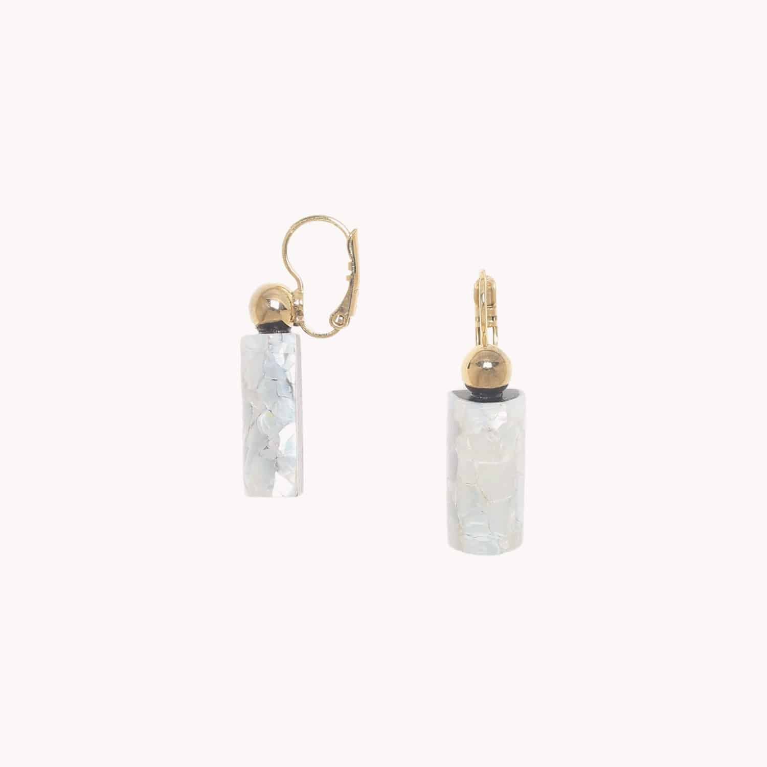 Boucles d'oreille Nature Bijoux Okawa Nacre Blanche 12--90596