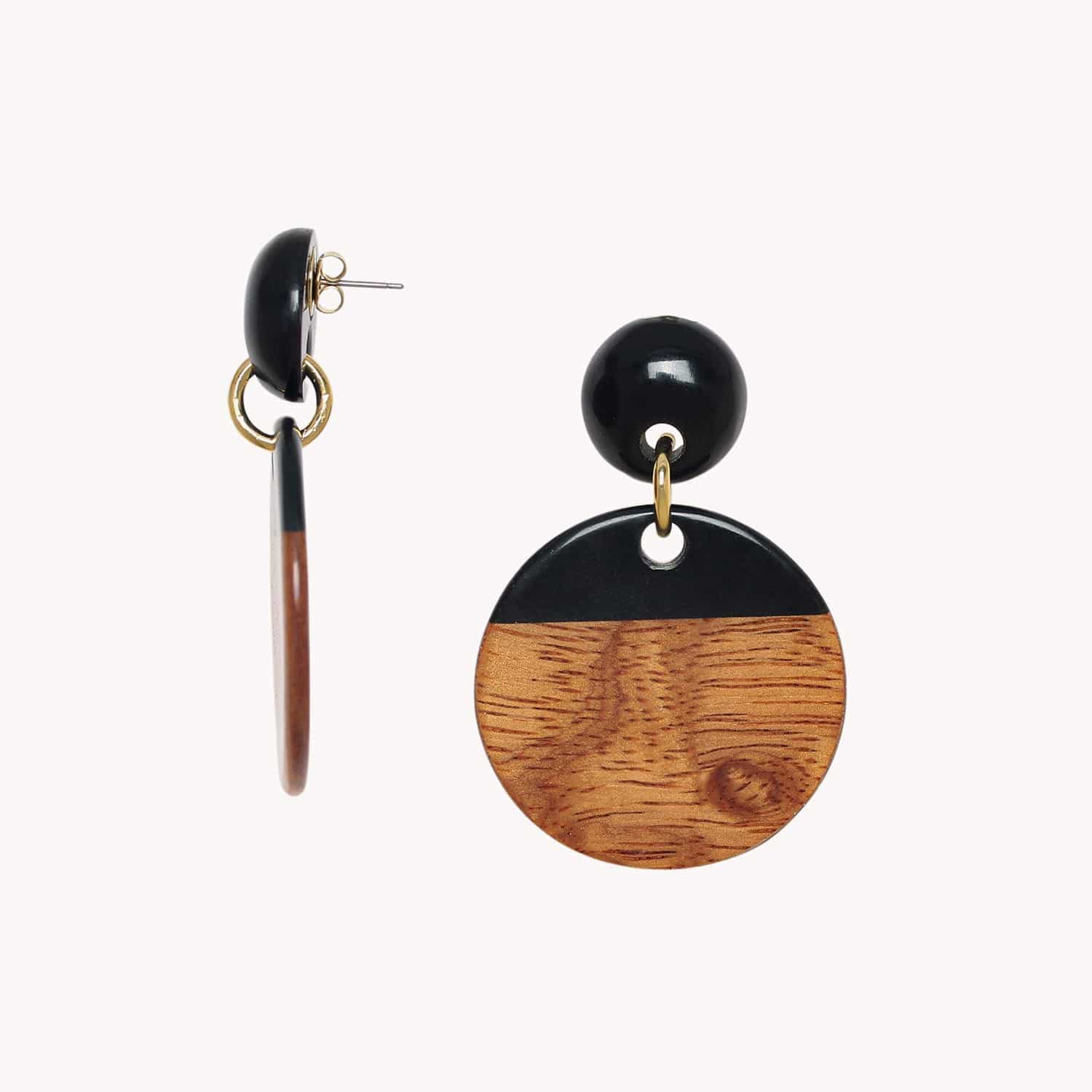 Détail Bayong Corne 12--90611 Boucles d'oreilles Nature Bijoux
