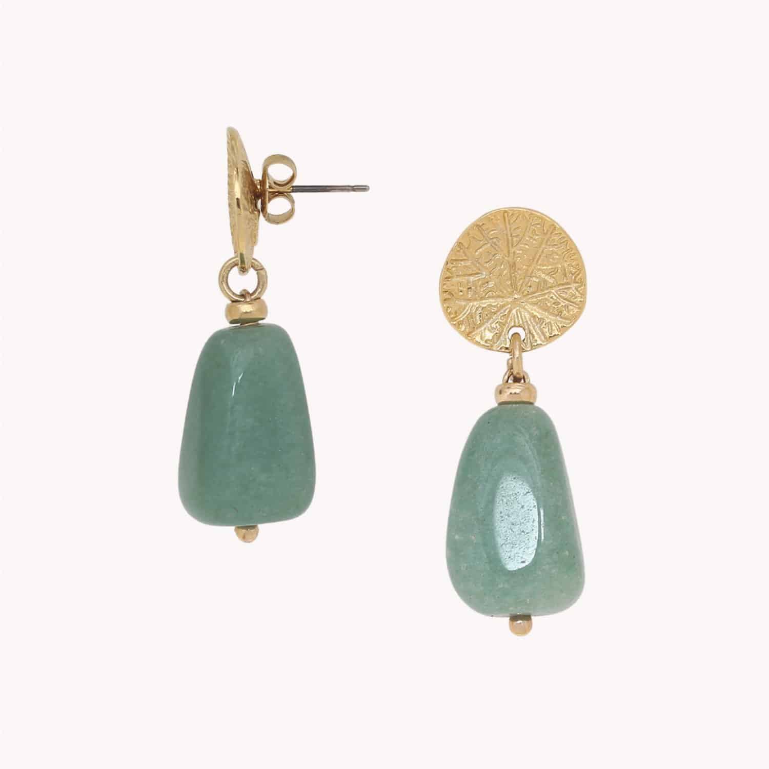 Détail aventurine et laiton 12--90631 Nature Bijoux