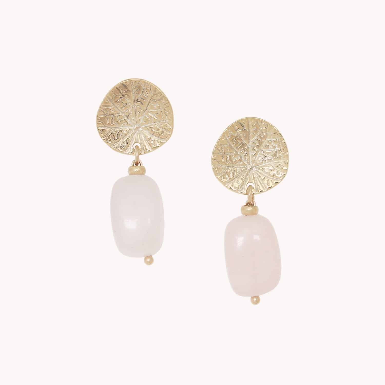 Boucles d'oreilles Minerama Quartz Rose 12--90633 Nature Bijoux
