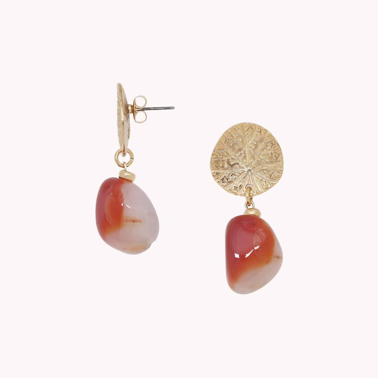 Détail agate rouge poussoir 12--90636 Nature Bijoux