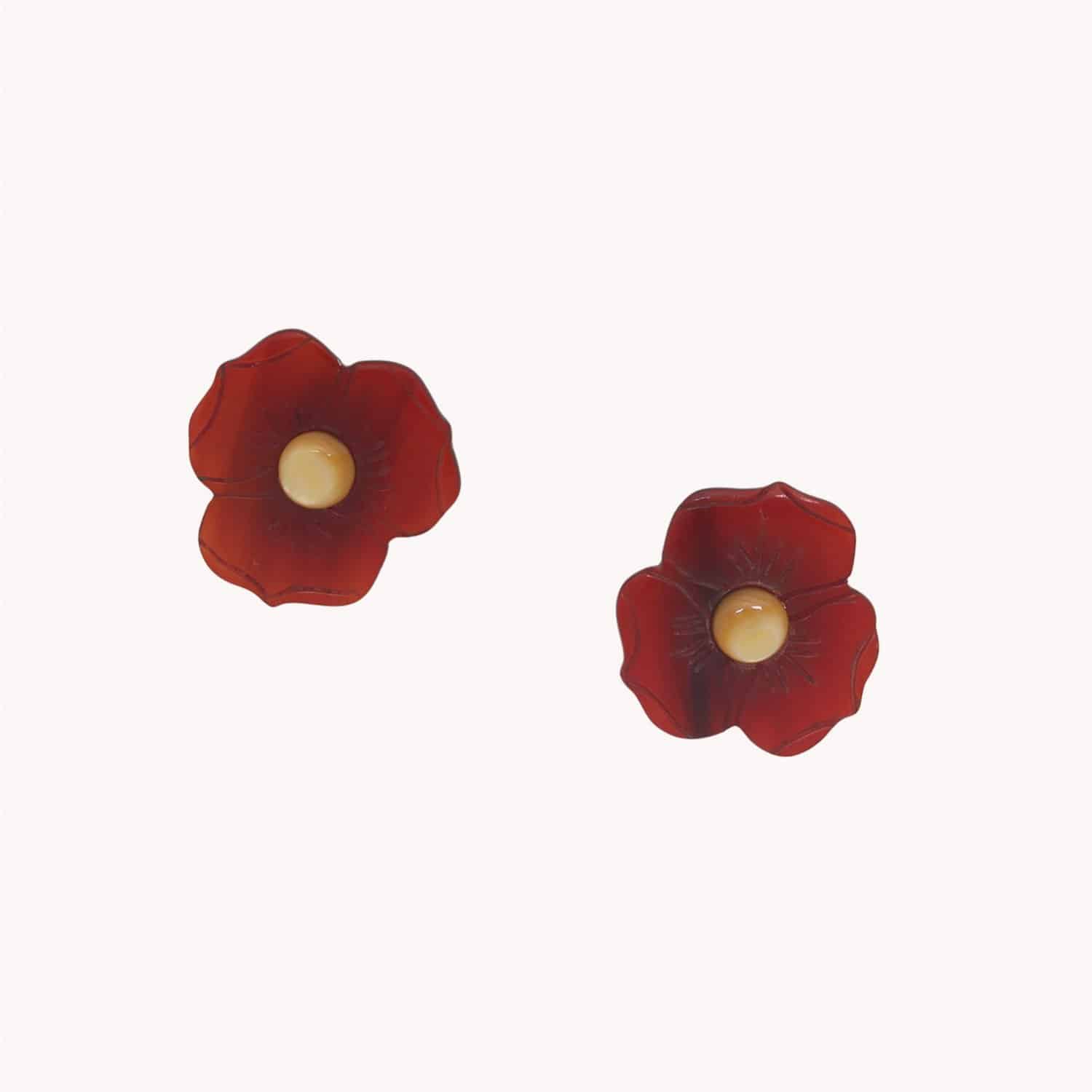 Boucles d'oreilles Son Jardin nacre et corne 12--90673 Nature Bijoux