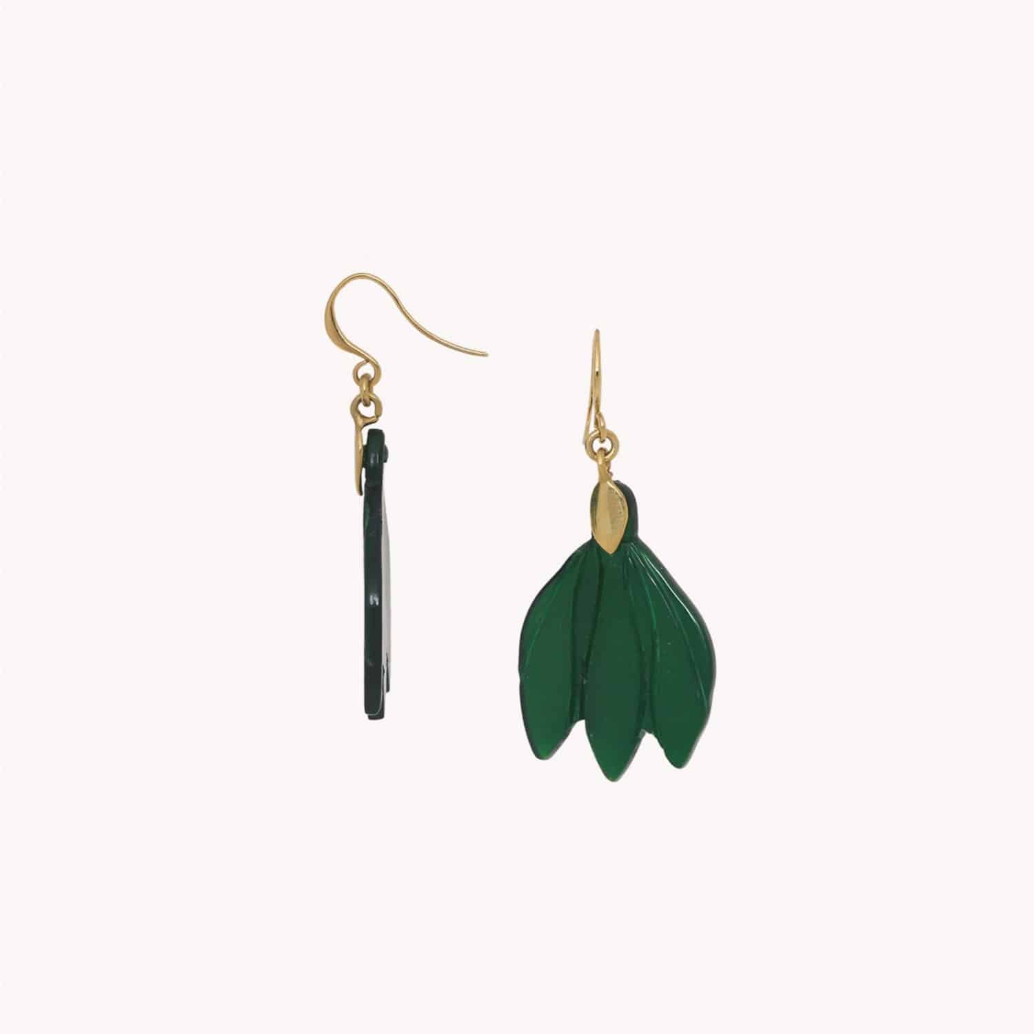Boucles d'oreilles Son Jardin corne vert 12--90677 Nature Bijoux