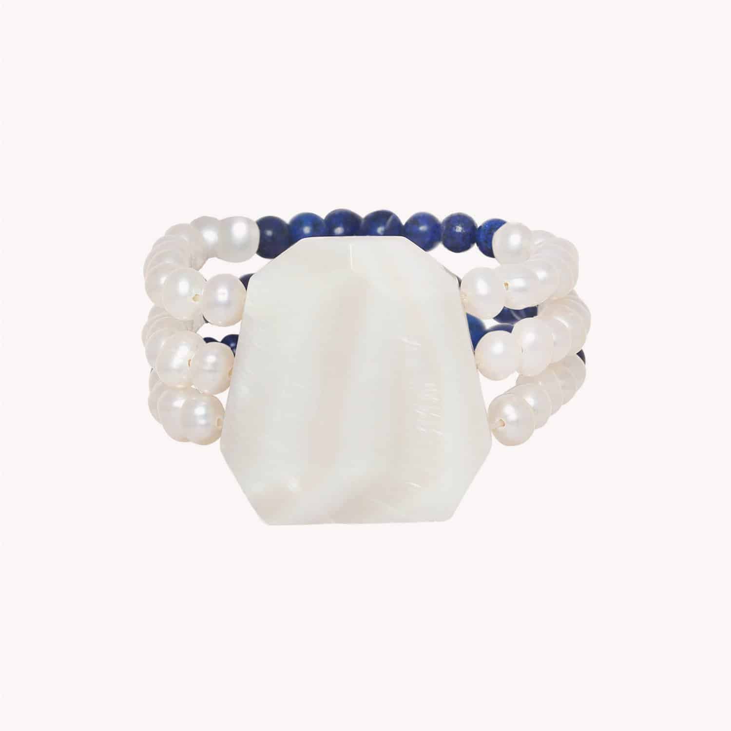 Bracelet Nature Bijoux Pacifique en lapis-lazuli et perles de culture 13--44540