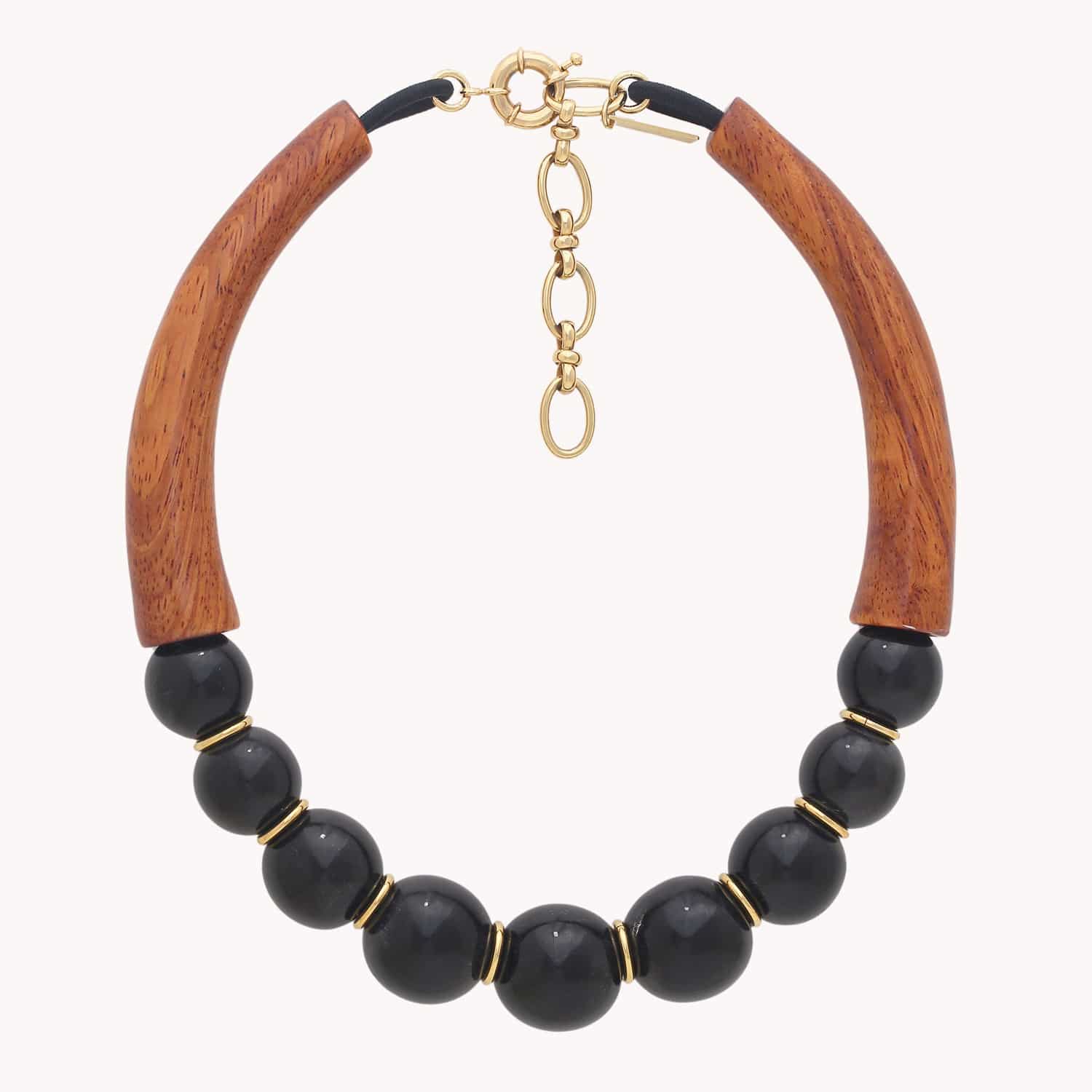 Collier Cannelle corne bois de batong 15--43770 Nature Bijoux