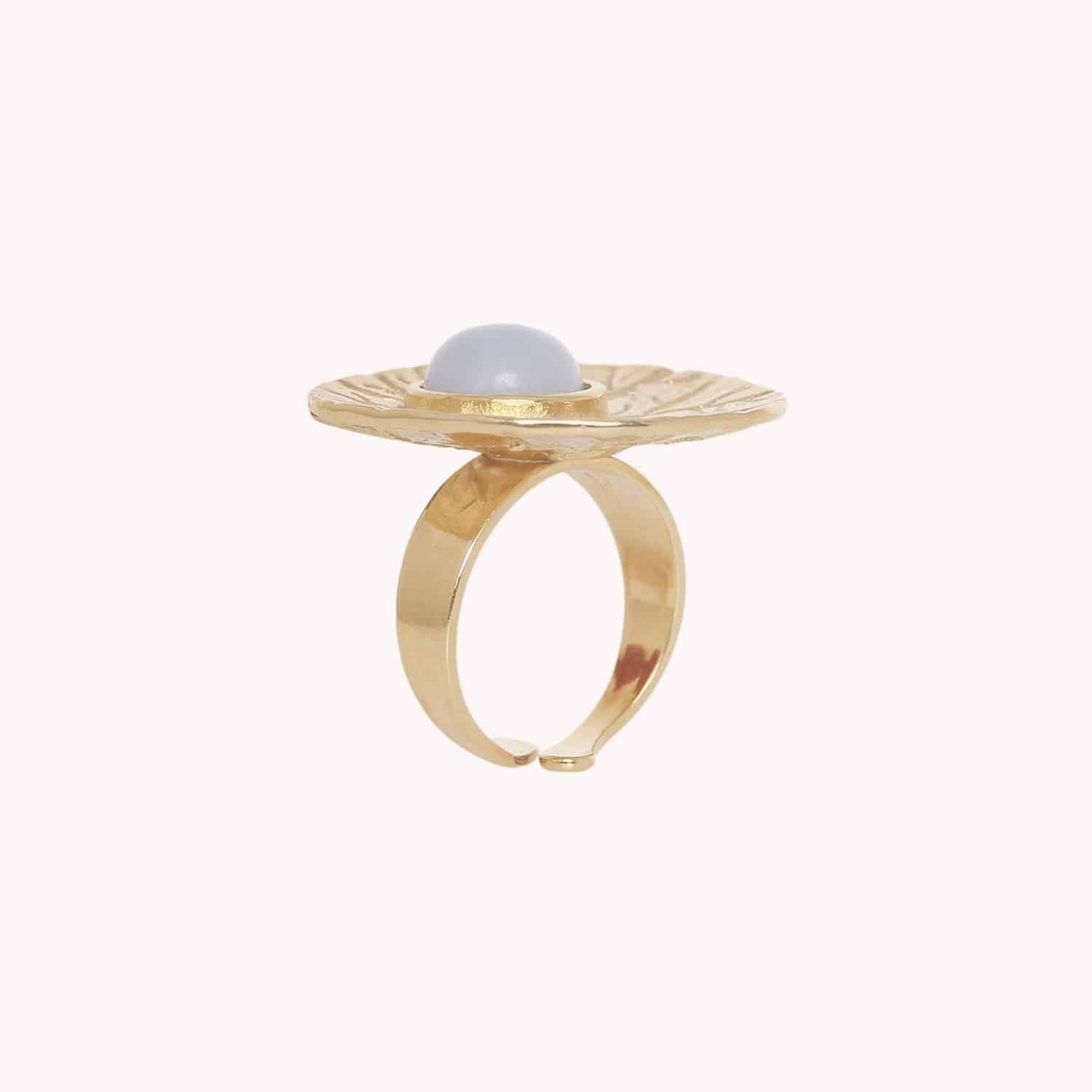 Détail calcédoine bleue bague 19--25987 Nature Bijoux