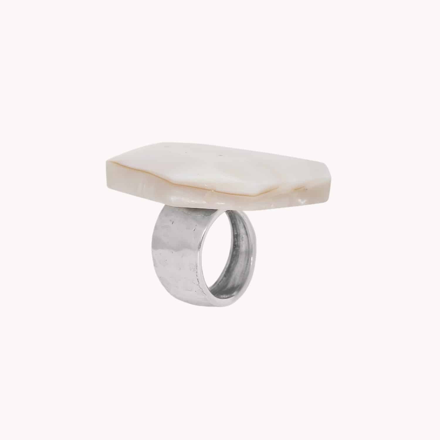 Détail nacre perlière bague ajustable 19--25996 Nature Bijoux