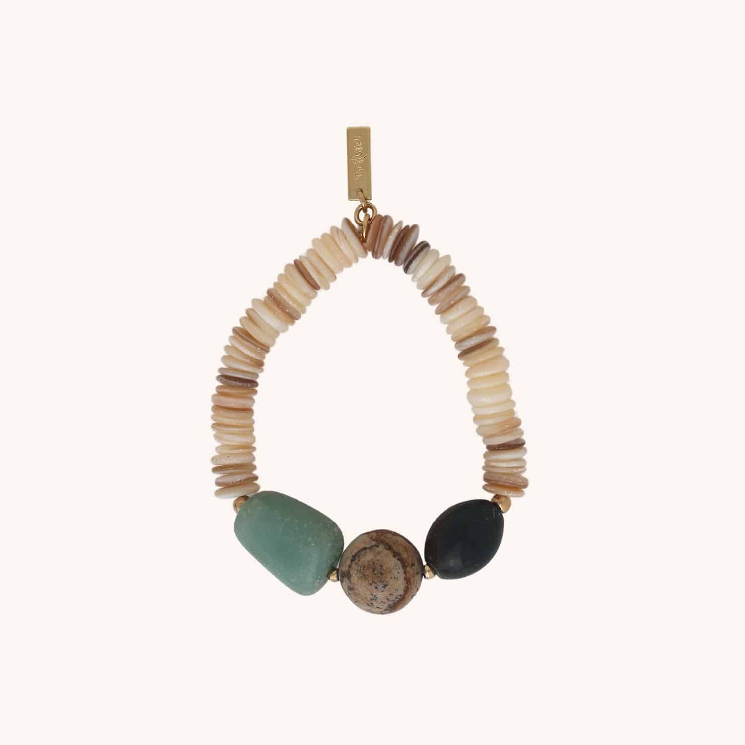 Détail pierres aventurine jaspe bracelet 13--44448 Nature Bijoux