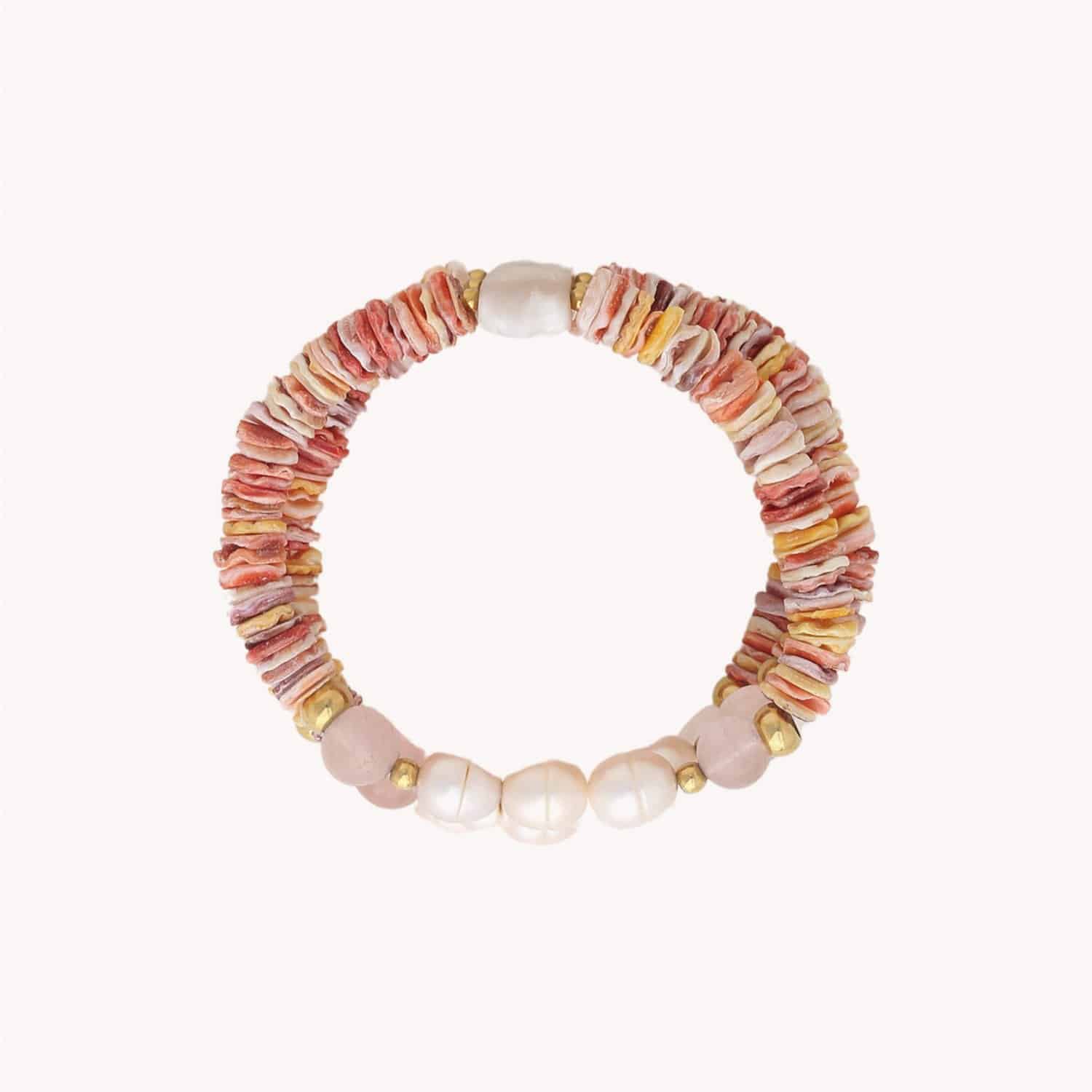 Détail matière perles de culture coquillages quartz rose 13--44450 Nature Bijoux