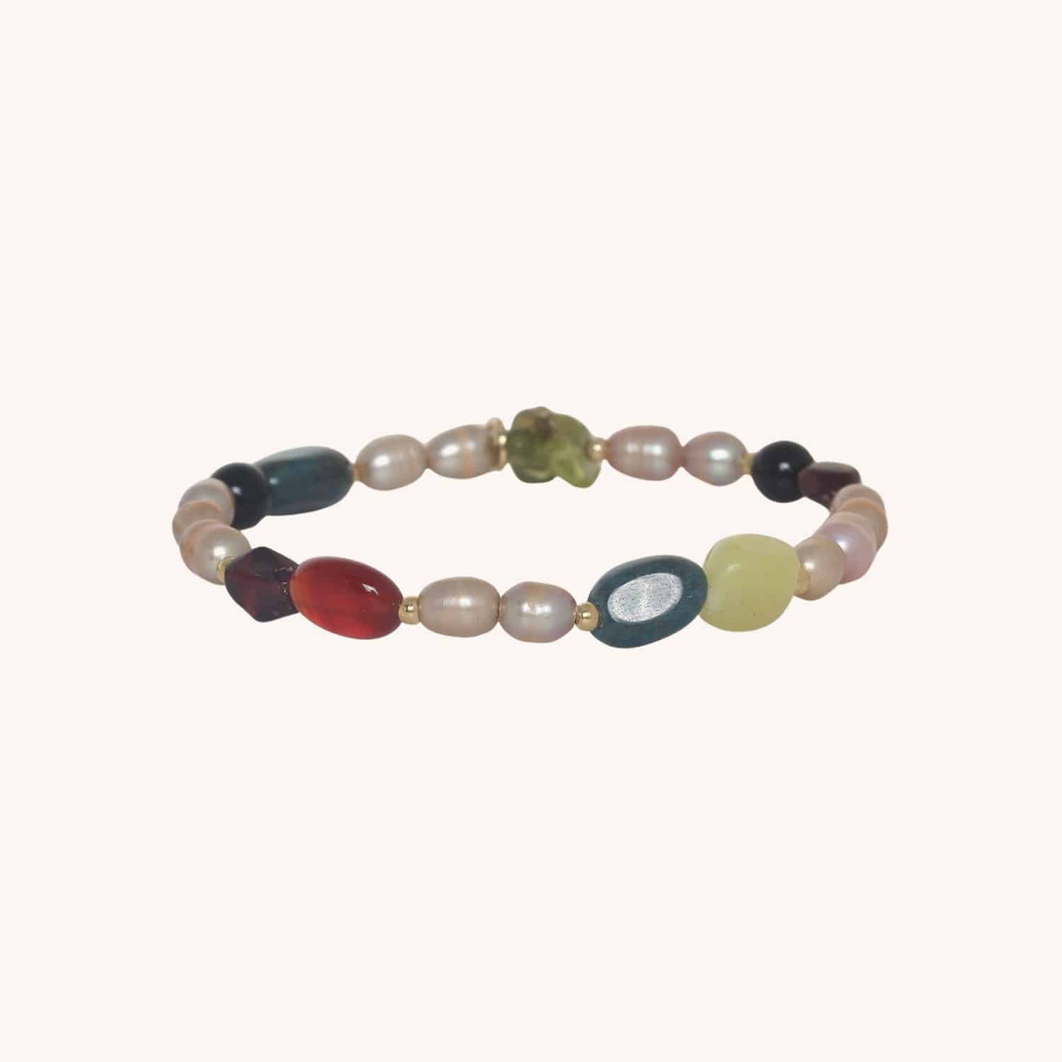 Bracelet Palawan mix pierres et perles d'eau douce beige 13--44562 Nature Bijoux