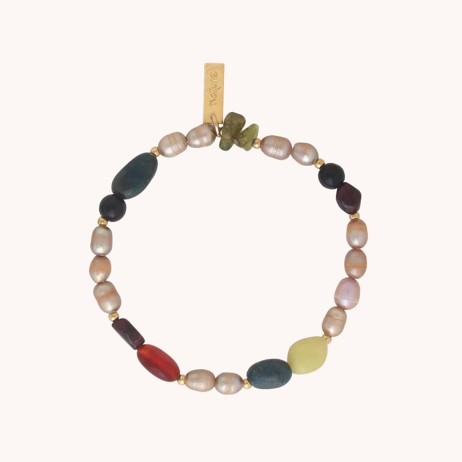 Détail mix pierres et perles d'eau douce beige 13--44562 Nature Bijoux