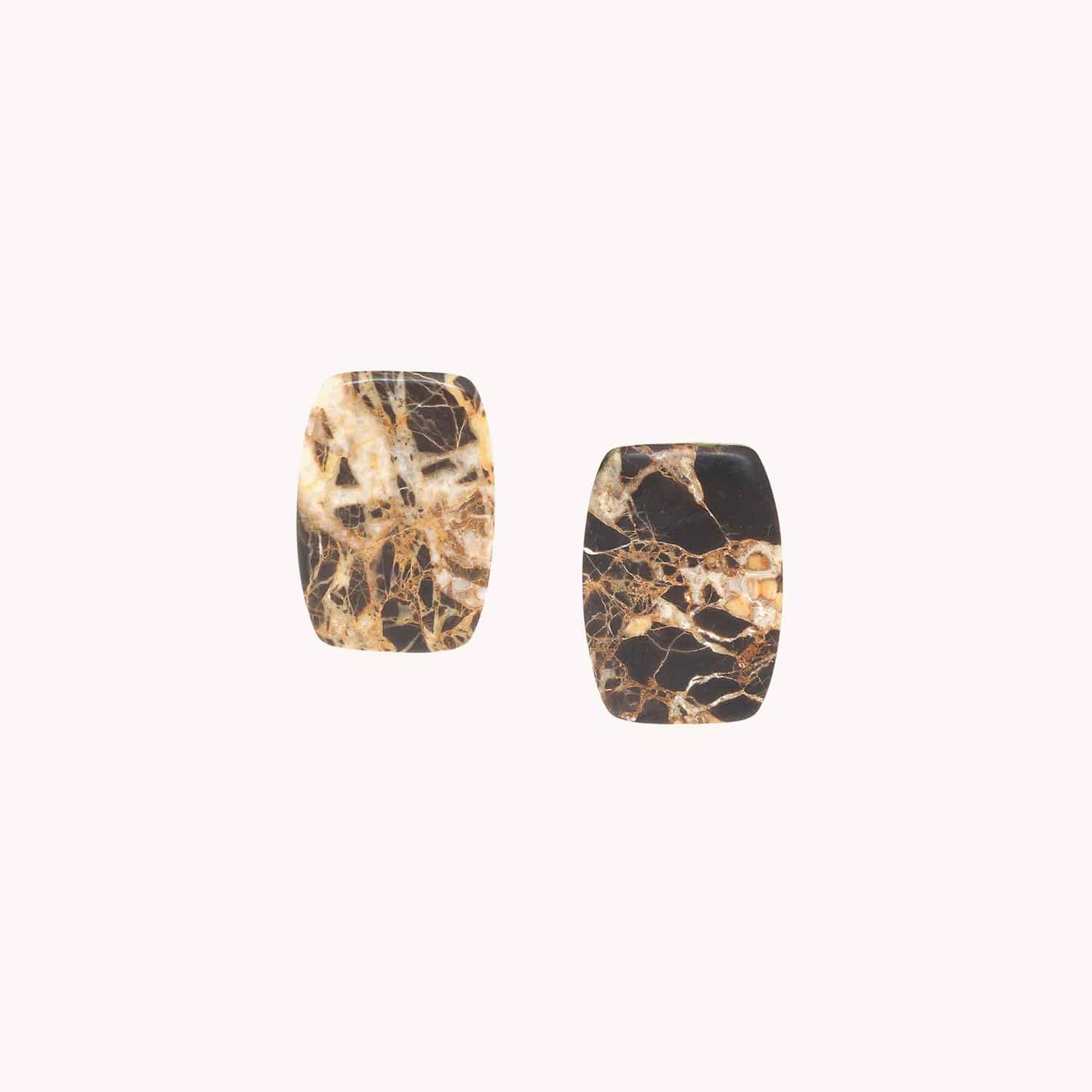 Boucles d'oreilles Komodo bronze laiton pierre de Mactan 12--90386 Nature Bijoux