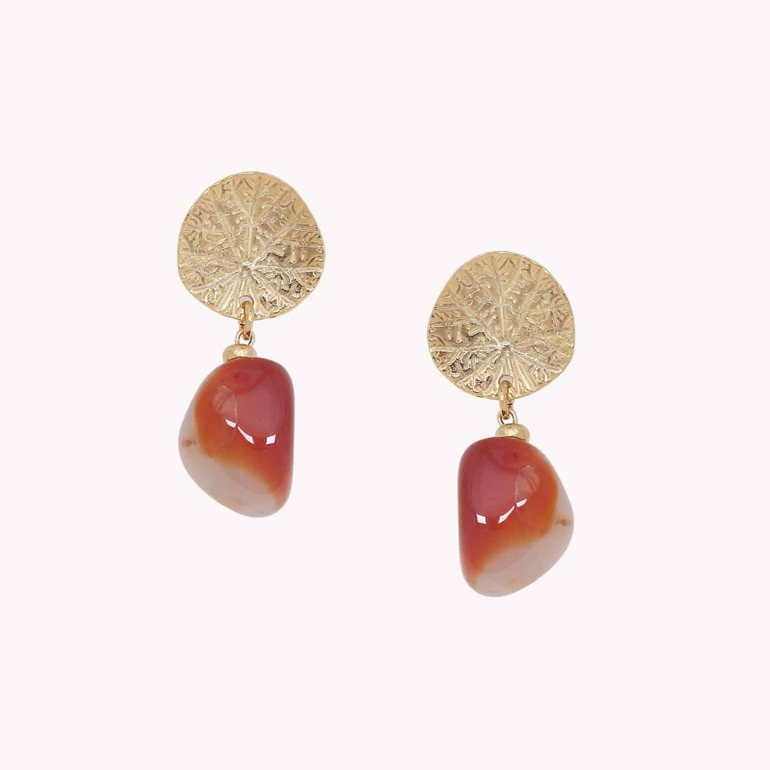Boucles d'oreilles Minerama agate rouge 12--90636 Nature Bijoux