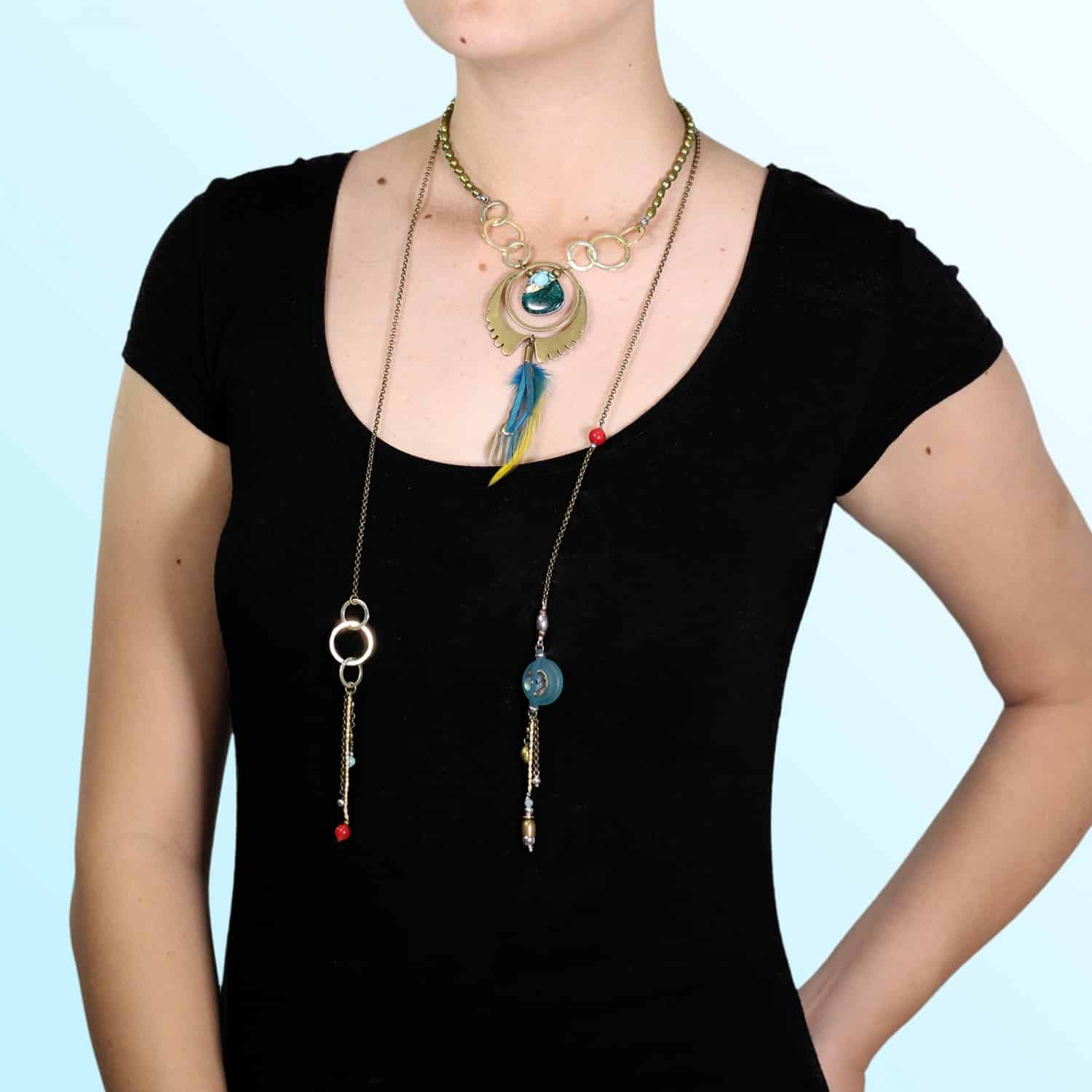 Détail perles de culture lasso collier 15--26385 Nature Bijoux