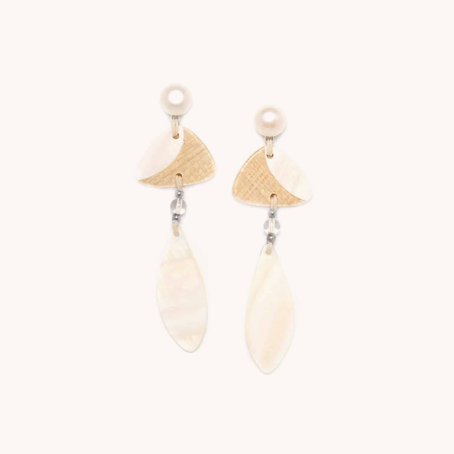 Boucles d'oreilles El Nido Perles nacre cristal 12--74226 Nature Bijoux