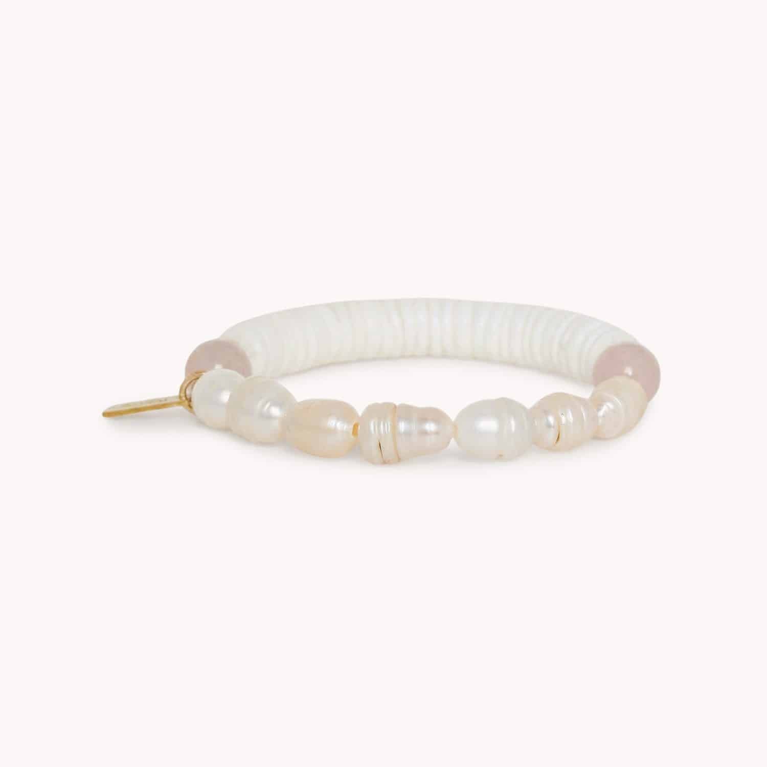 Bracelet Nature Bijoux La Plage perles et quartz rose 13--44720