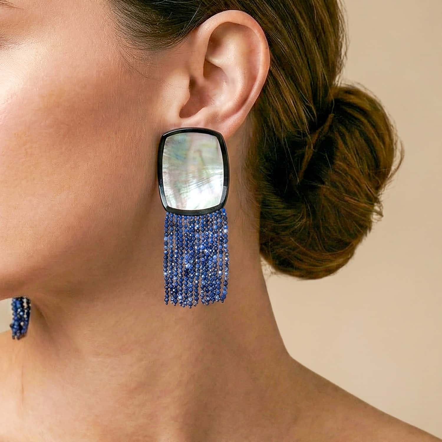 Détail clips grand modèle lapis lazuli 11--90721 Nature Bijoux