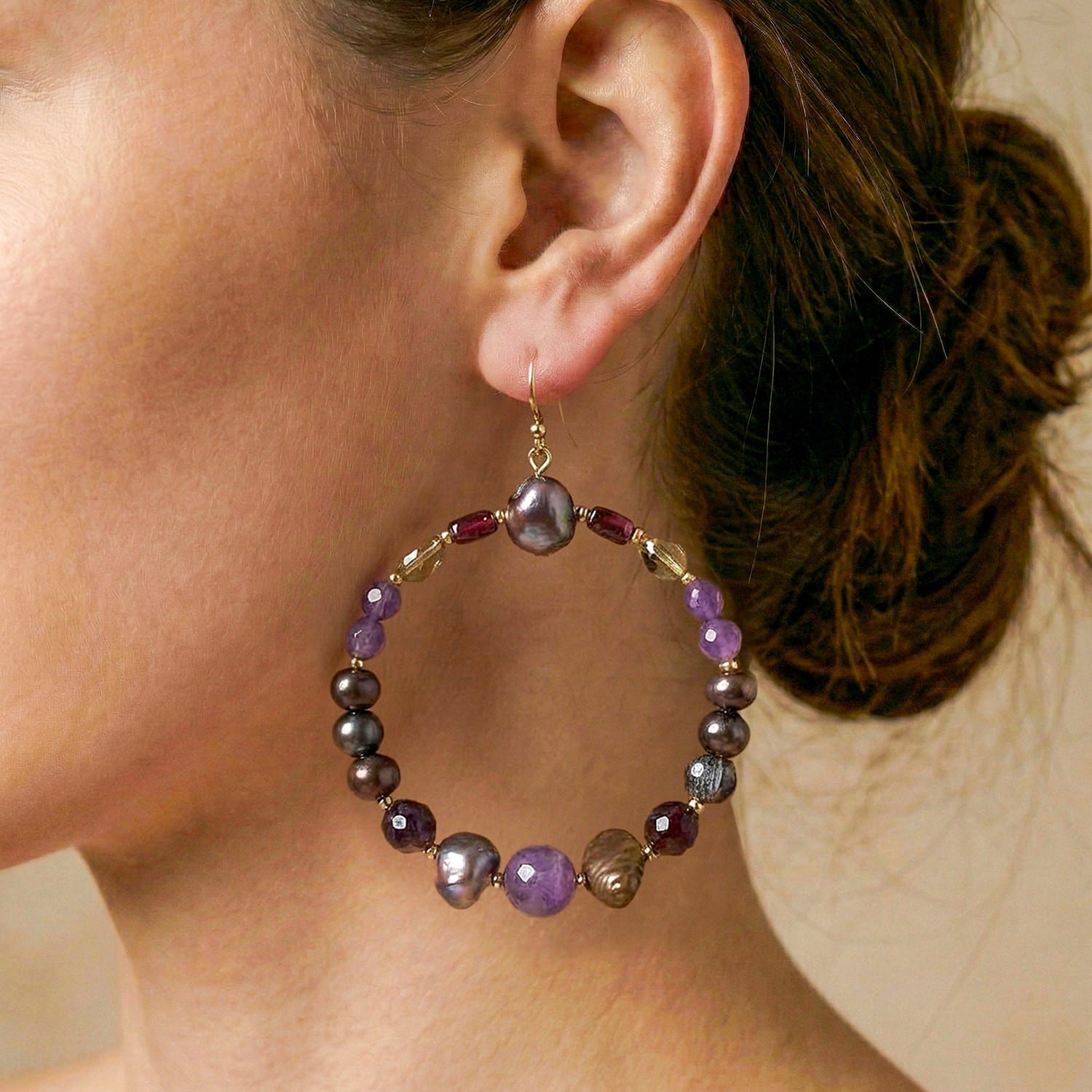 Détail perles et anneaux crochets 12--90834 Nature Bijoux