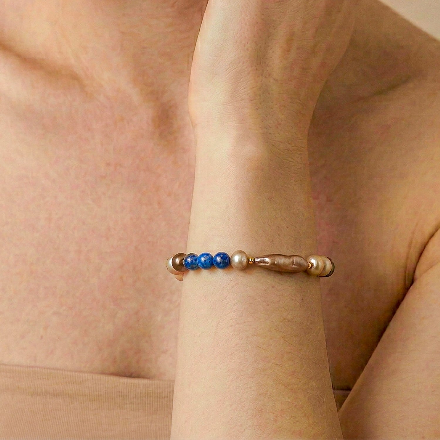 Bracelet extensible détail perles 13--44607 Nature Bijoux