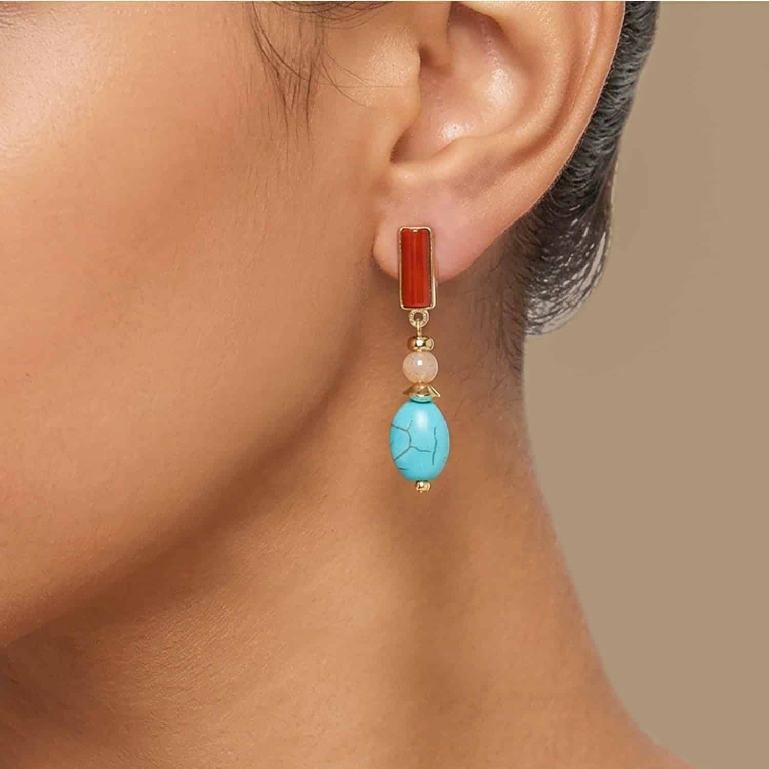 Détail pampille howlite bleue 12--90703 Nature Bijoux