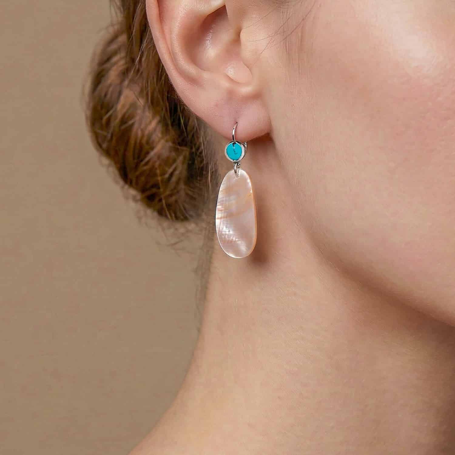 Détail matière abalone rose dormeuse 12--90824 Nature Bijoux