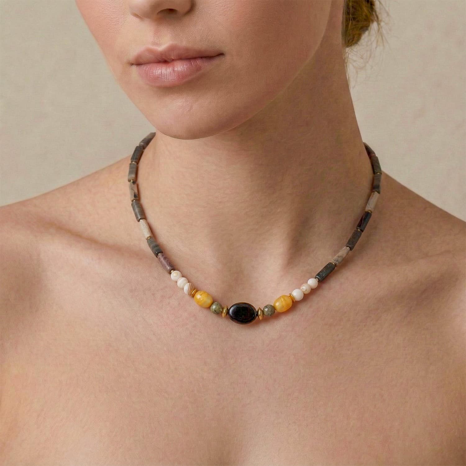 Détail pierres jaspe et onyx 15--43875 Nature Bijoux