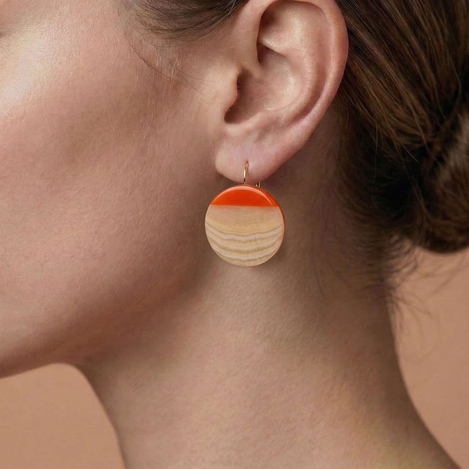 Détail nacre dorée boucles d'oreilles 12--90735 Nature Bijoux