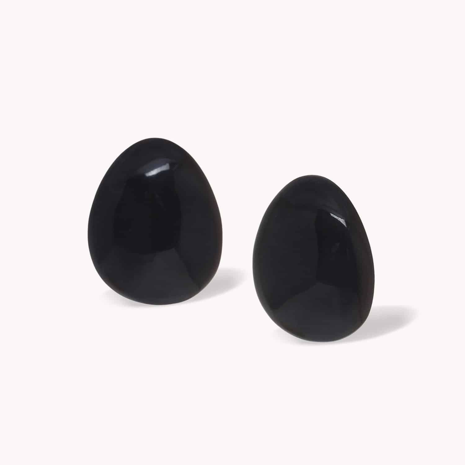 Boucles d'oreilles Rivoli clips noires 11--90741 Nature Bijoux