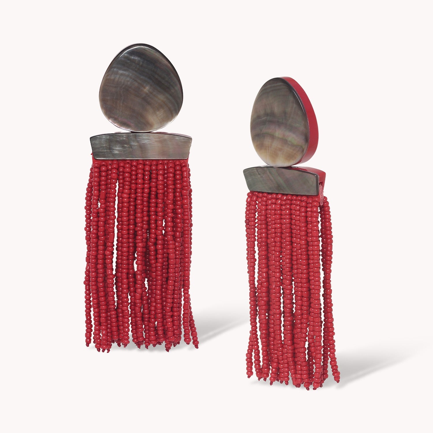 Boucles d'oreille Sumida laiton nacre de Palawan perle de rocaille 12--90680 Nature Bijoux