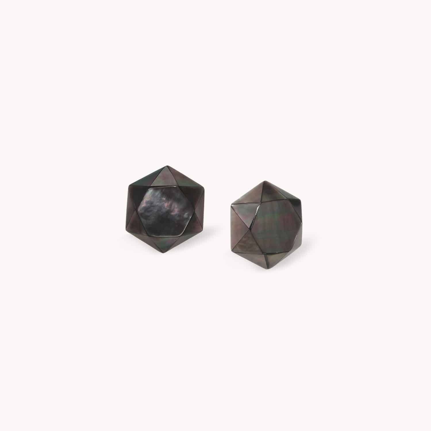 Boucles d'oreille Vendome nacre noire 12--90730 Nature Bijoux