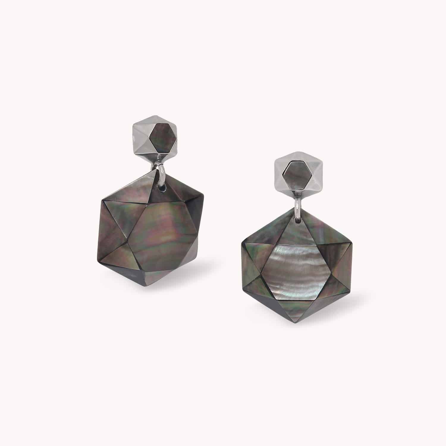 Boucles d'oreilles Vendome nacre noire 12--90731 Nature Bijoux