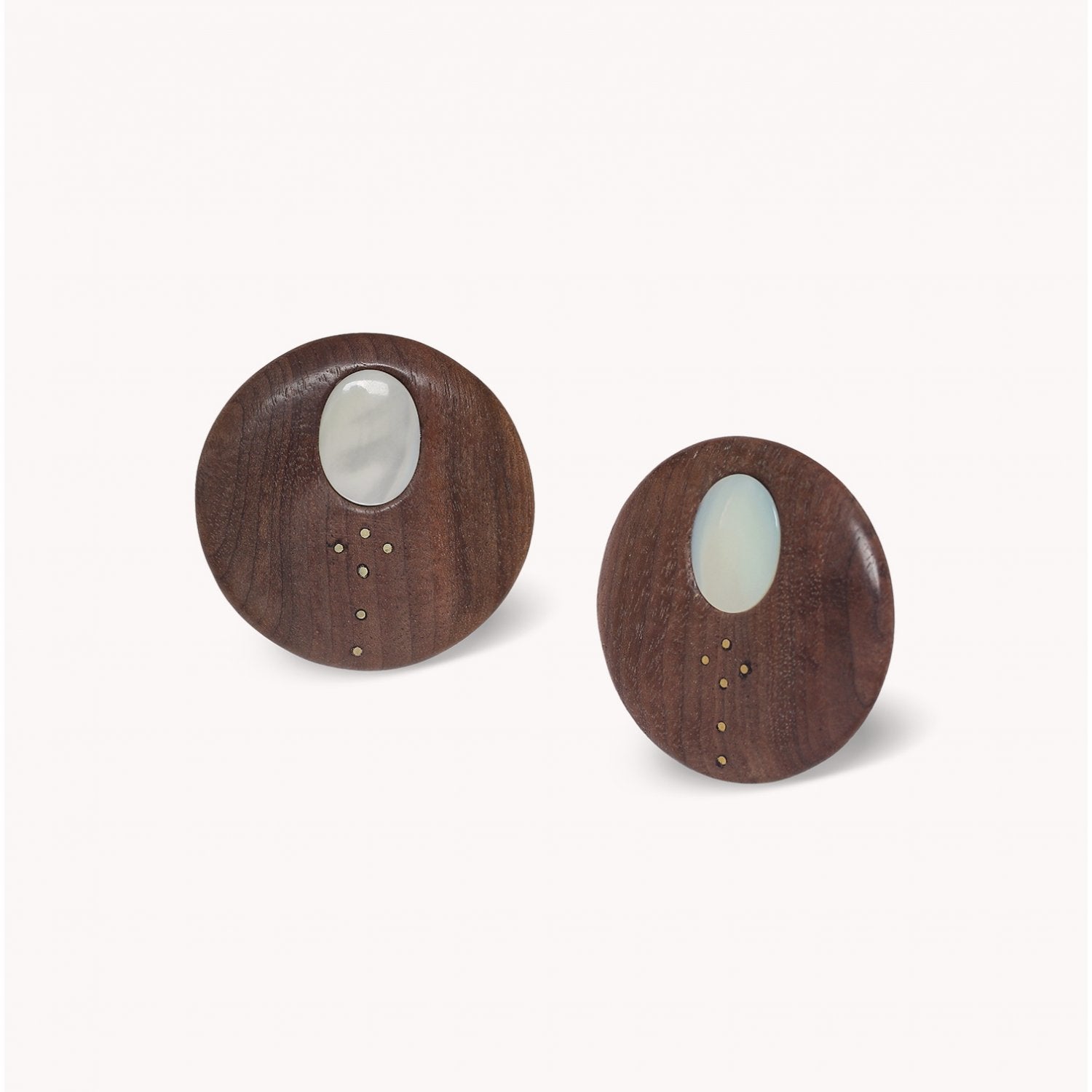 Boucles d'oreille Oman bois nacre 5 cm 12--90790 Nature Bijoux