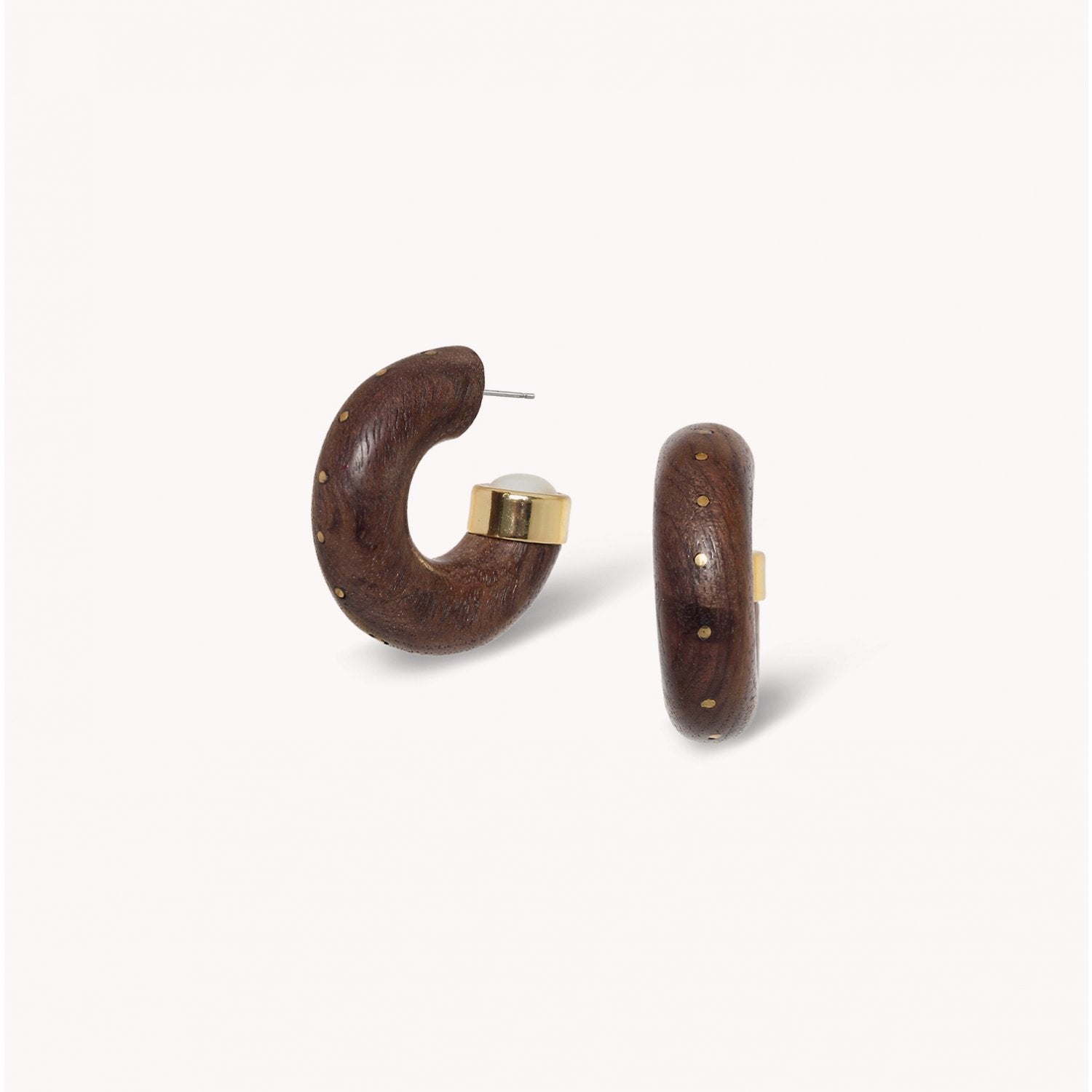 Boucles d'oreille Nature Bijoux Oman créoles bois 12--90795