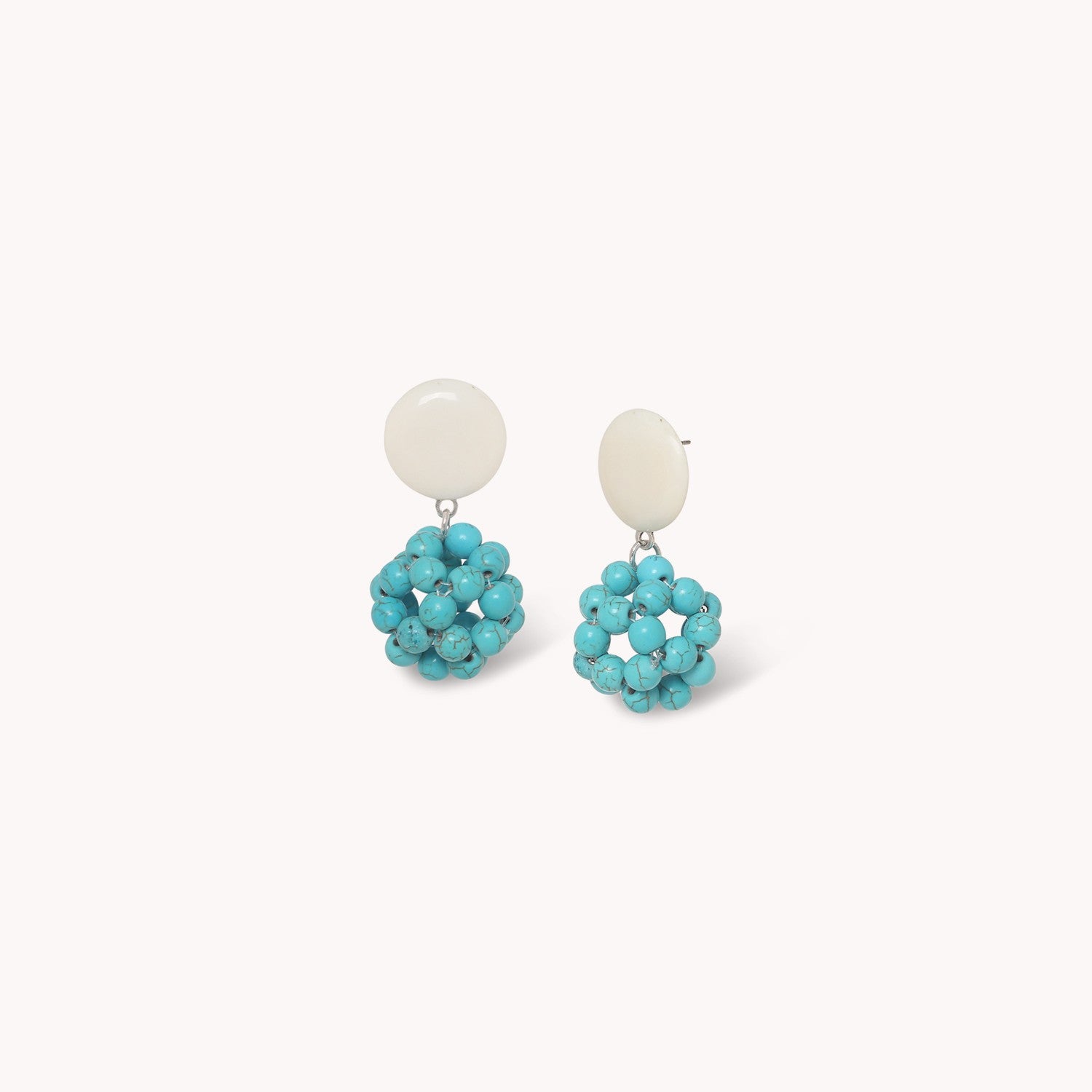 Boucle d'oreille Nature Bijoux Manitoba laiton howlite os 12--90814