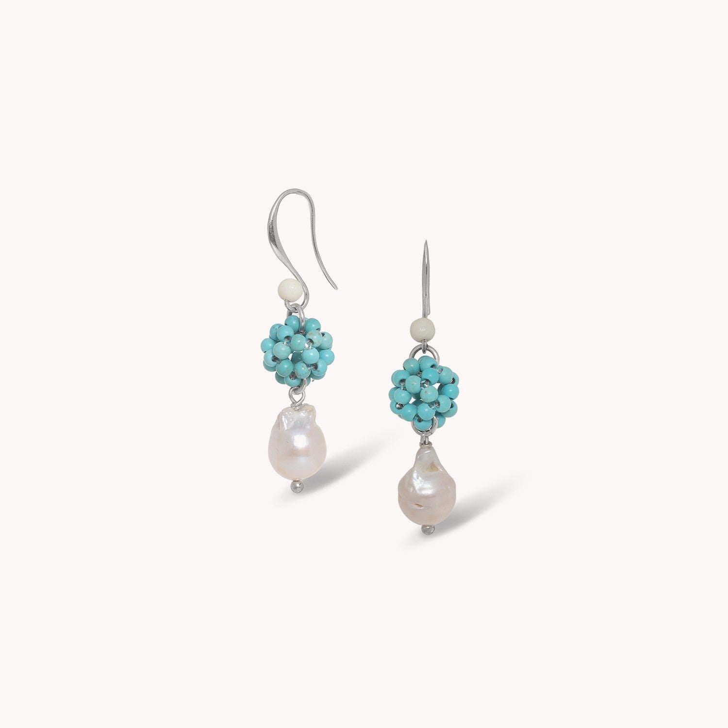 Boucles d'oreilles Manitoba perles baroque laiton howlite os 12--90815 Nature Bijoux