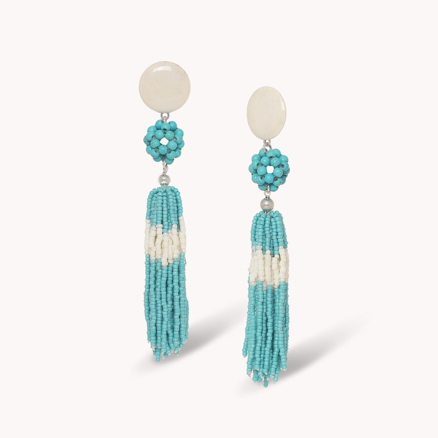Boucles d'oreilles Manitoba os howlite fil coton 12--90816 Nature Bijoux