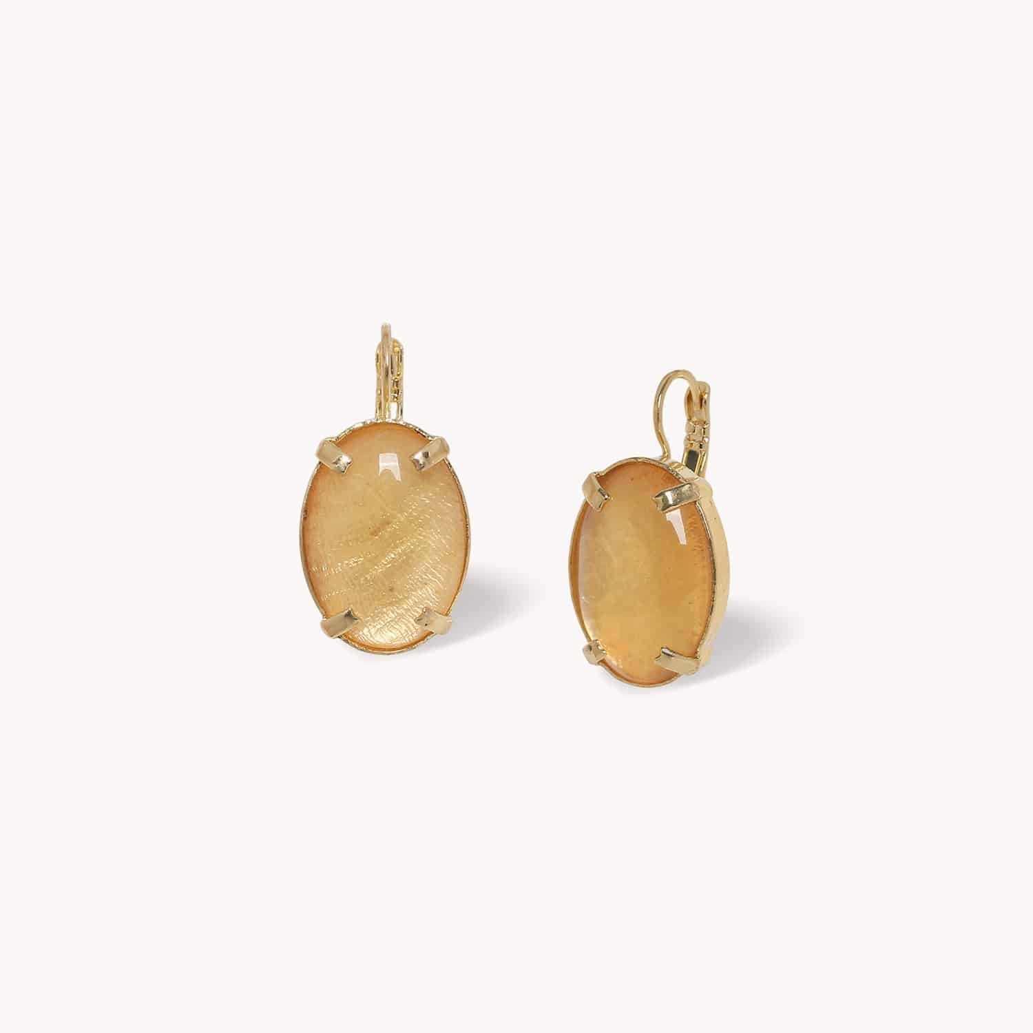 Boucles d'oreilles Kinshasa coquillage Capiz doré 12--90855 Nature Bijoux