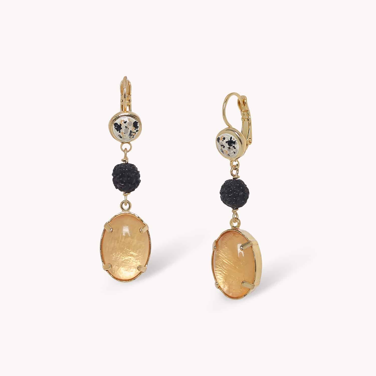 Boucles d'oreilles Kinshasa coquillage Capiz graines Nature Bijoux 12--90856