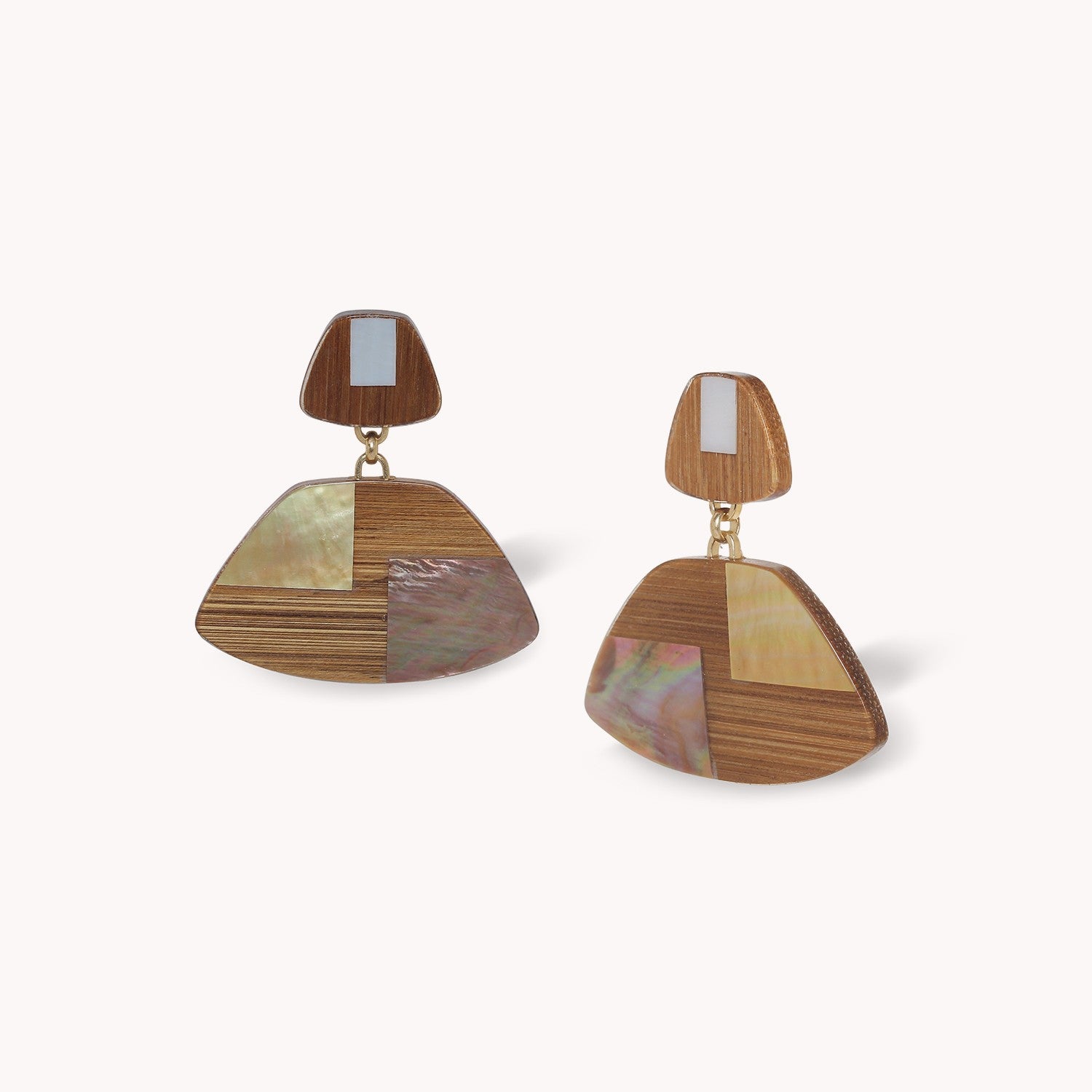 Boucles d'oreilles Kamakura bois nacre 12--90860 Nature Bijoux