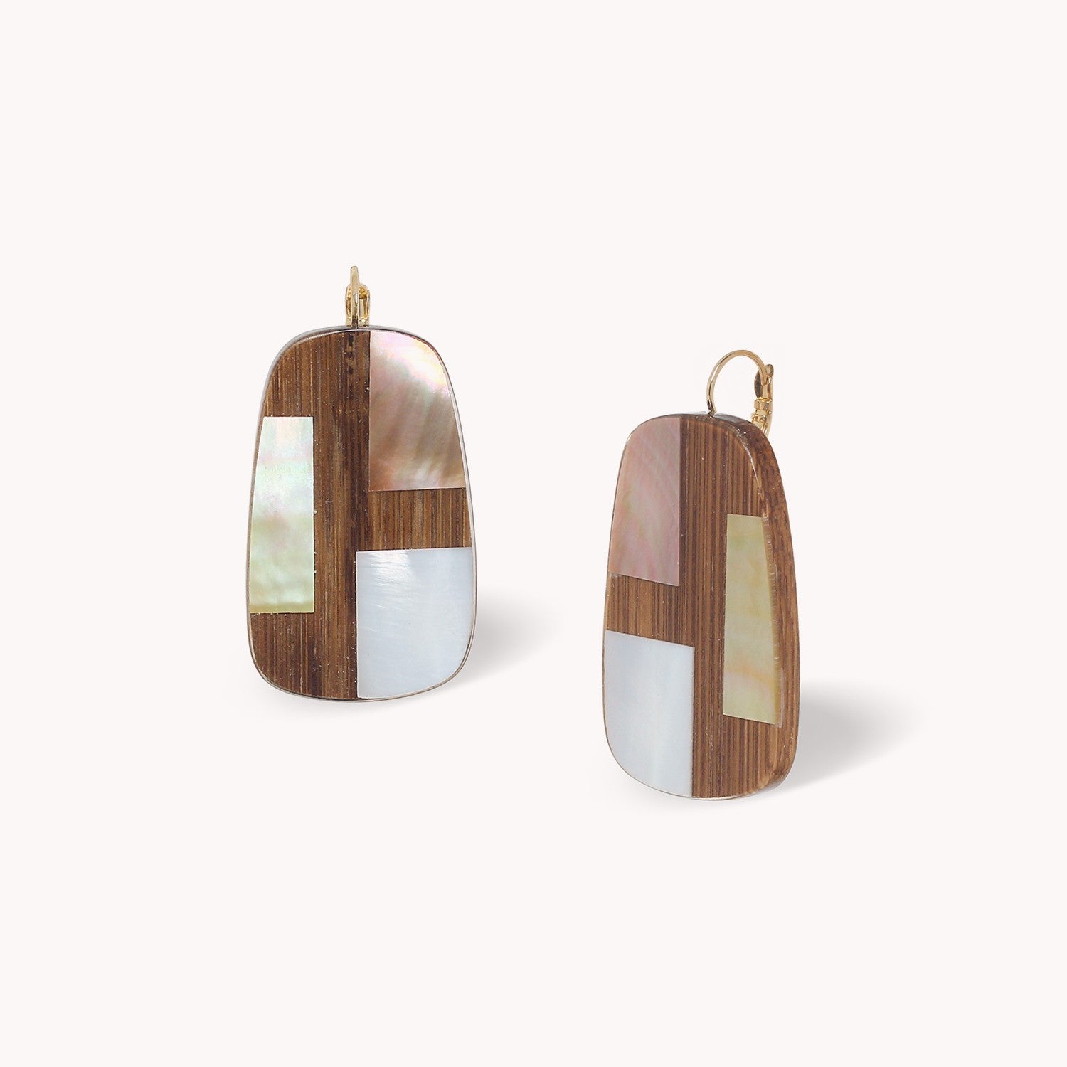 Boucles d'oreille Kamakura bambou et nacre 12--90861 Nature Bijoux