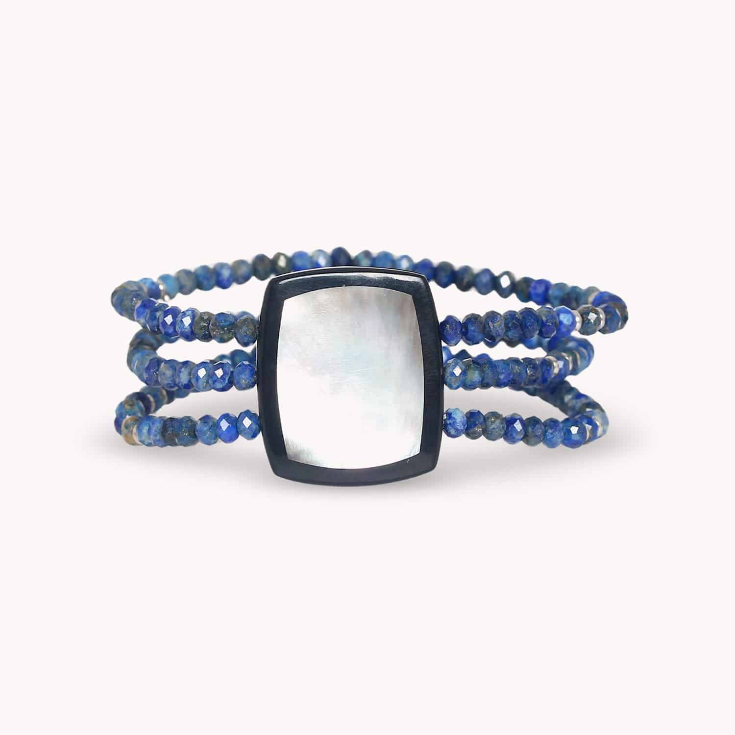Bracelet Nature Bijoux Calypso laiton nacre lapis-lazuli 13--44624