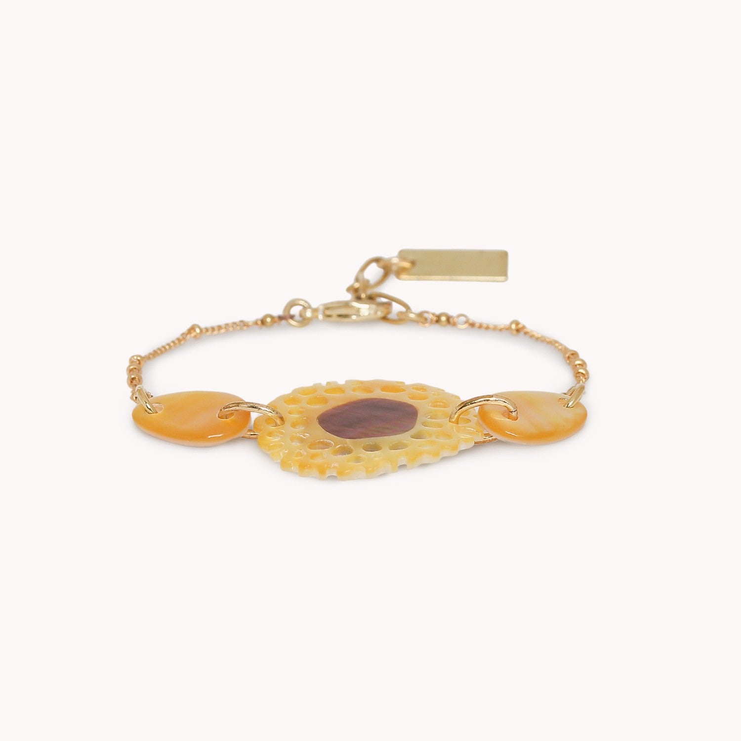 Bracelet Nature Bijoux Corallium Nacre Dorée 13--44661