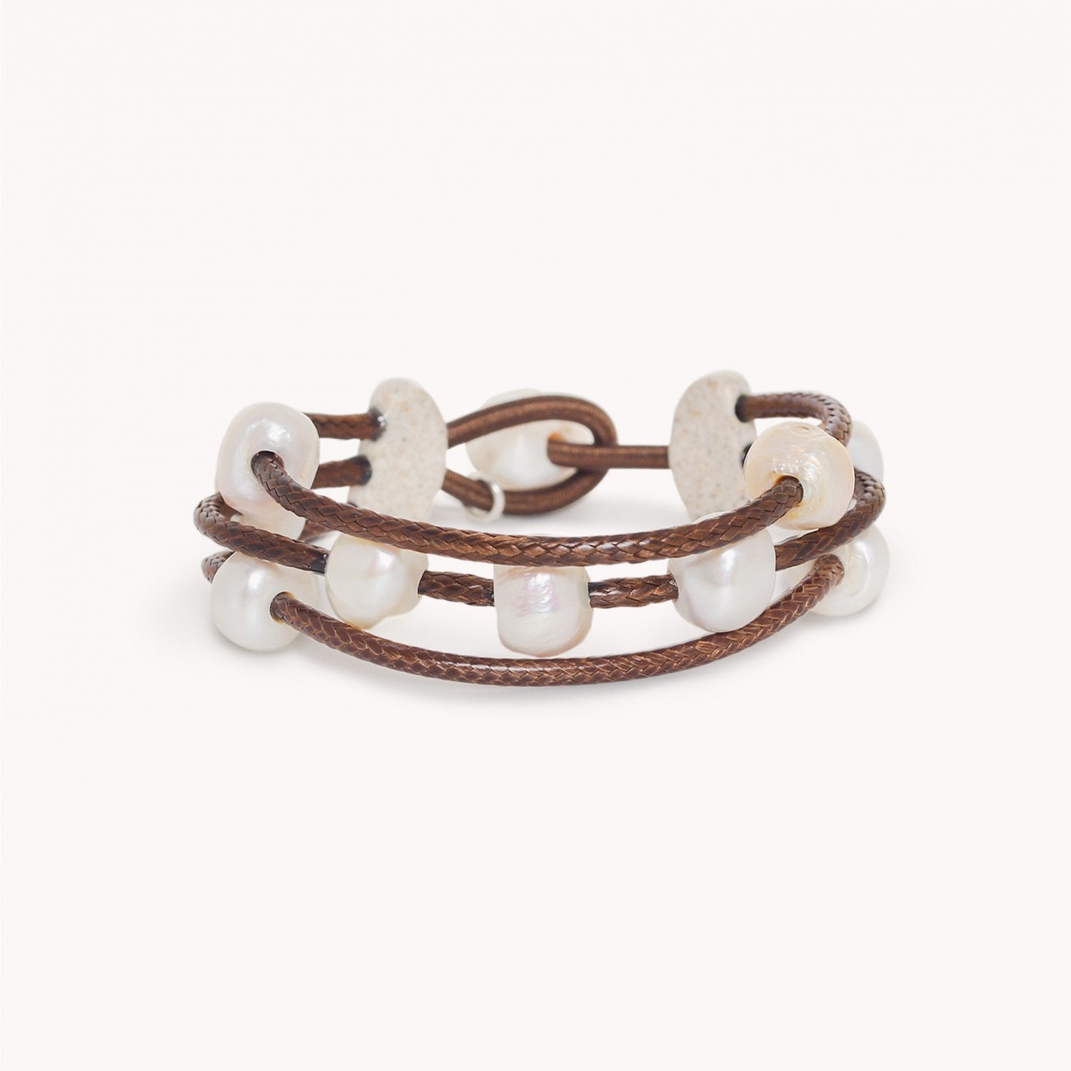 Bracelet Nature Bijoux Bora Bora 3 rangs fermoir perle 13--44690