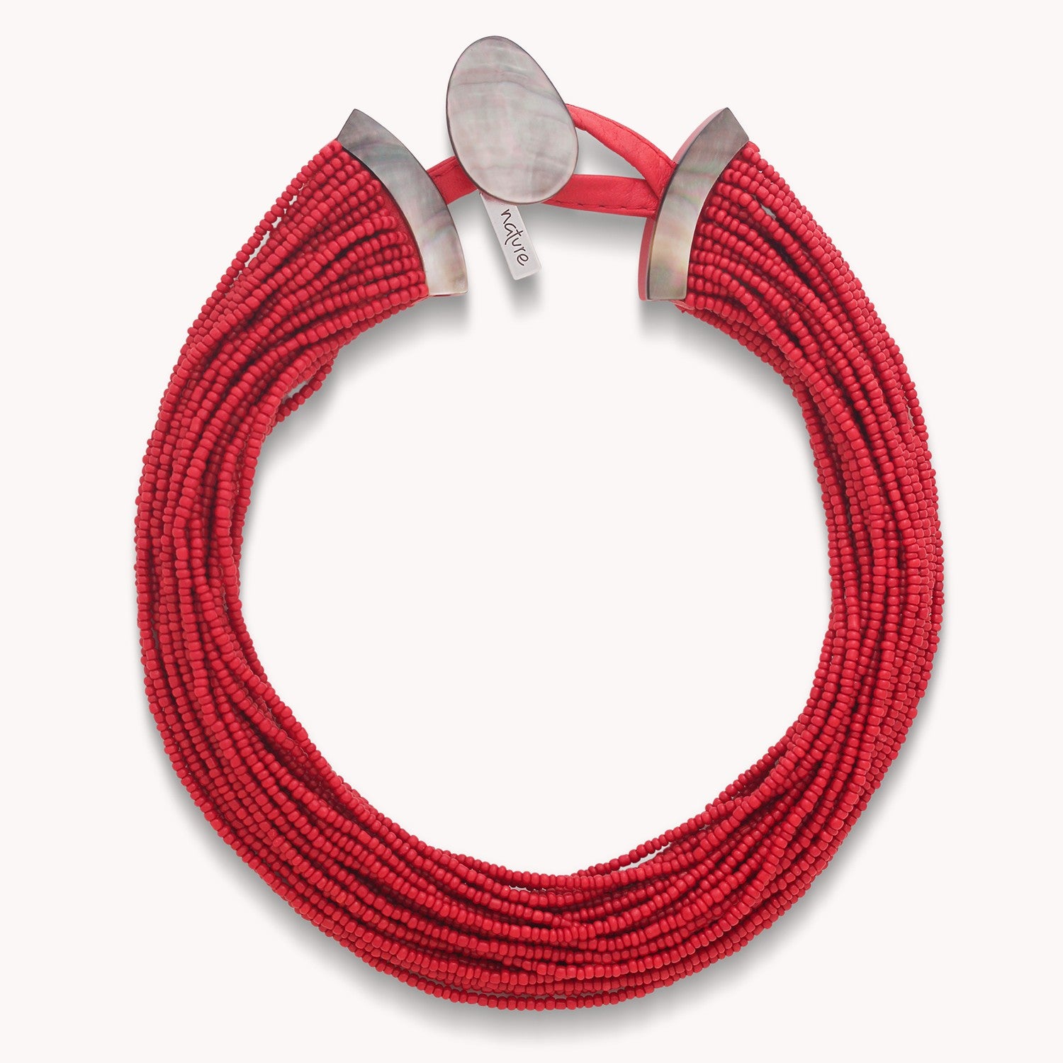 Collier plastron Sumida nacre laiton ref 15--43850 Nature Bijoux