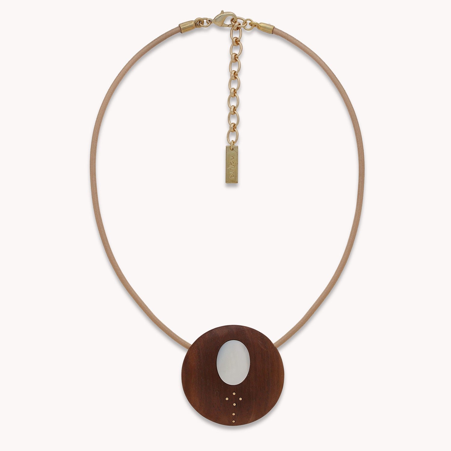 Collier Oman sandow et pendentif rond 15--43943 Nature Bijoux